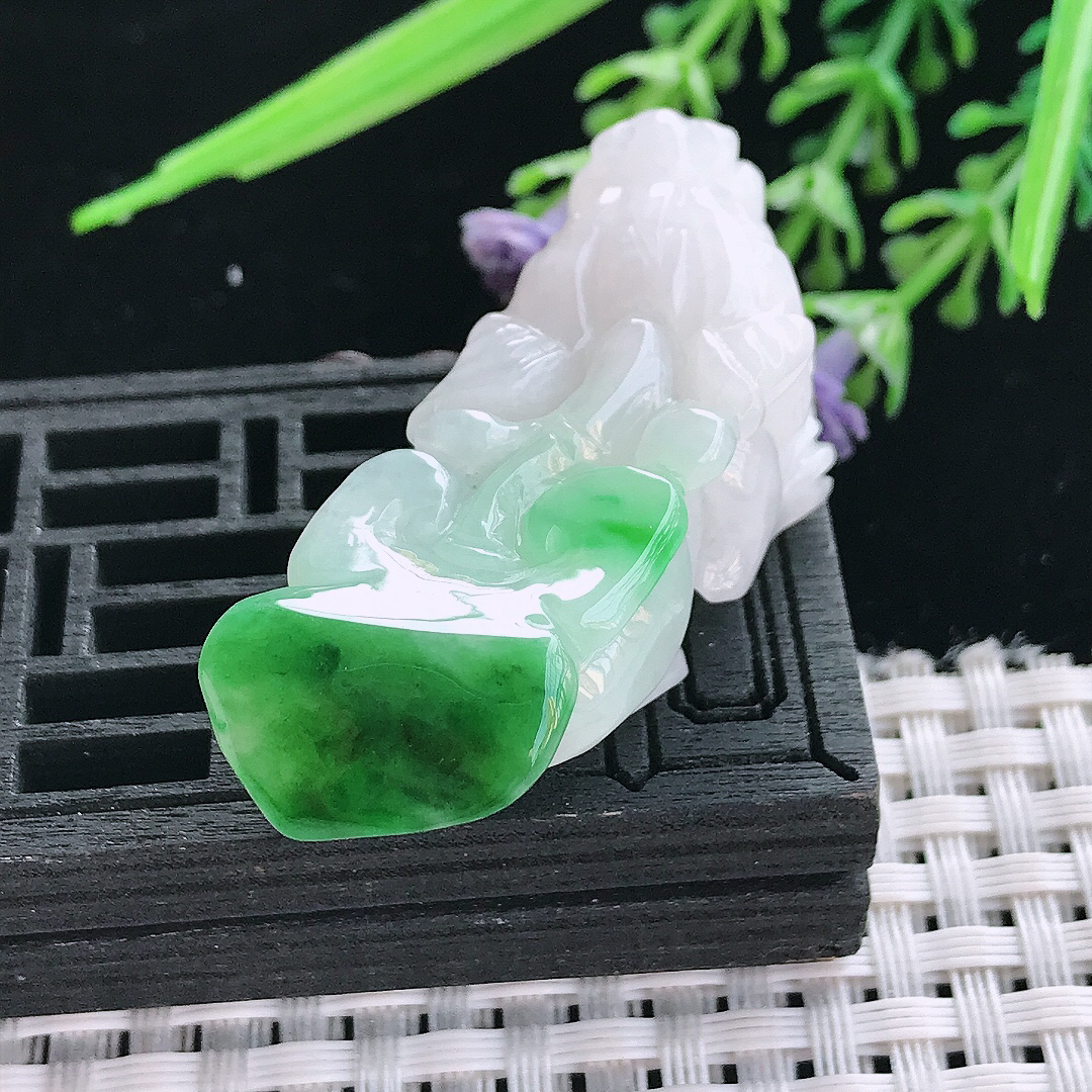 实拍A货翡翠45/17/19老坑精美飘阳绿貔貅吊坠翡翠挂件