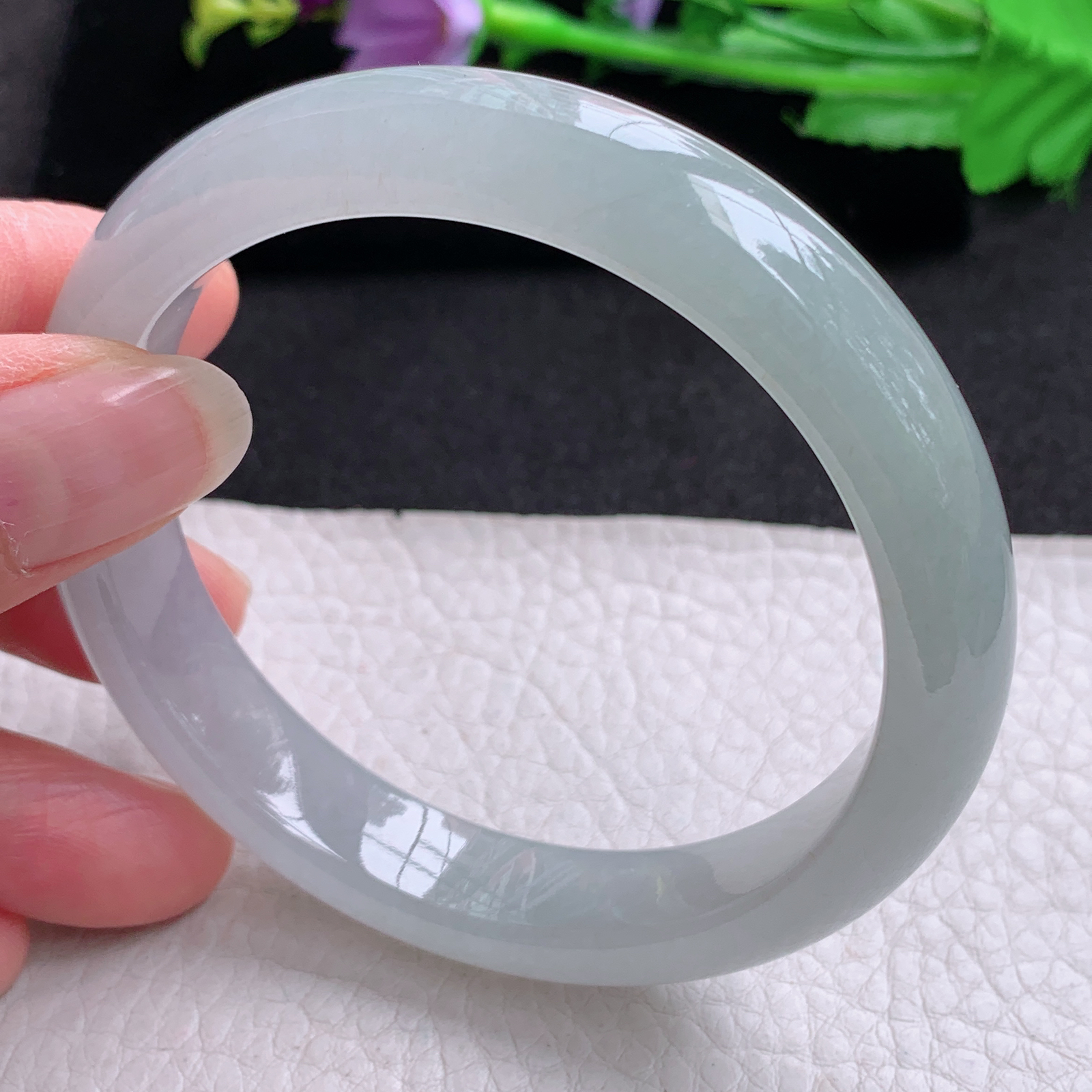 xx实拍59.3*12.3*8平安镯 天然缅甸翡翠A货玉手镯冰胶起光宽边玉手环