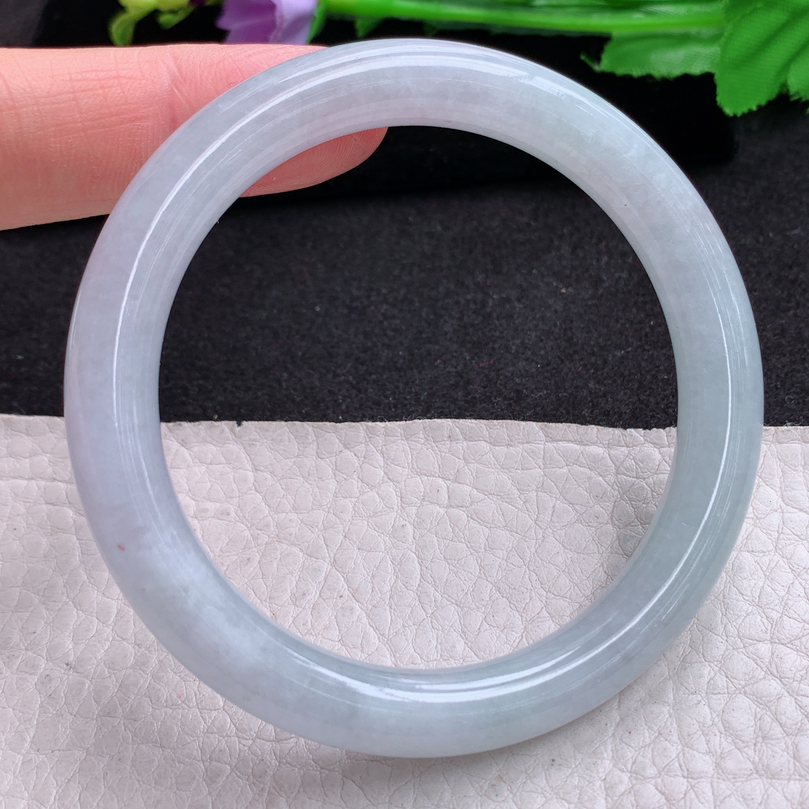 xx实拍55*9*8.5美人镯 天然缅甸翡翠A货玉手镯胶感纯美圆条玉手环