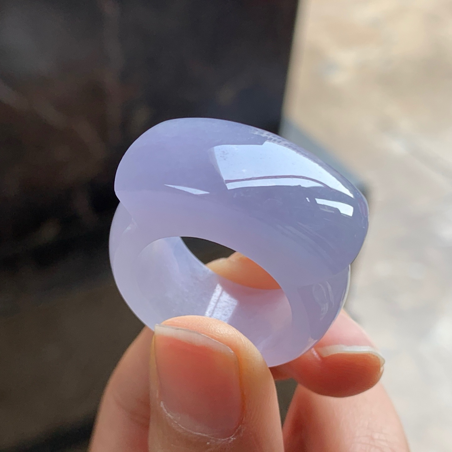 紫罗兰马鞍戒指^_^玉质温润 水润细腻