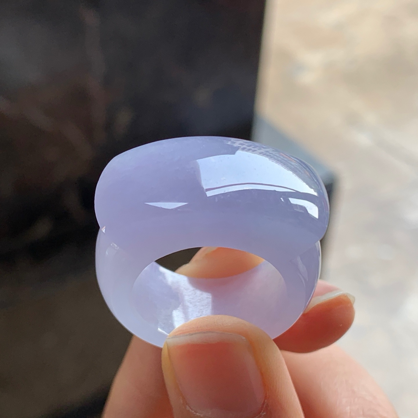 紫罗兰马鞍戒指^_^玉质温润 水润细腻