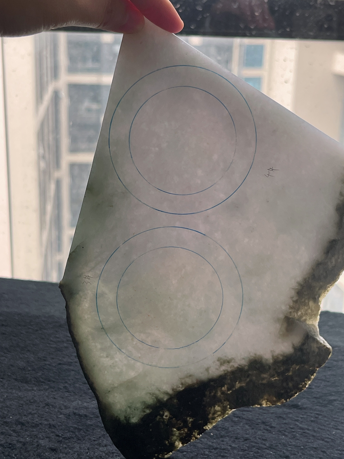 翡翠板料，⭕️正圈最大做58，圆条最大做54