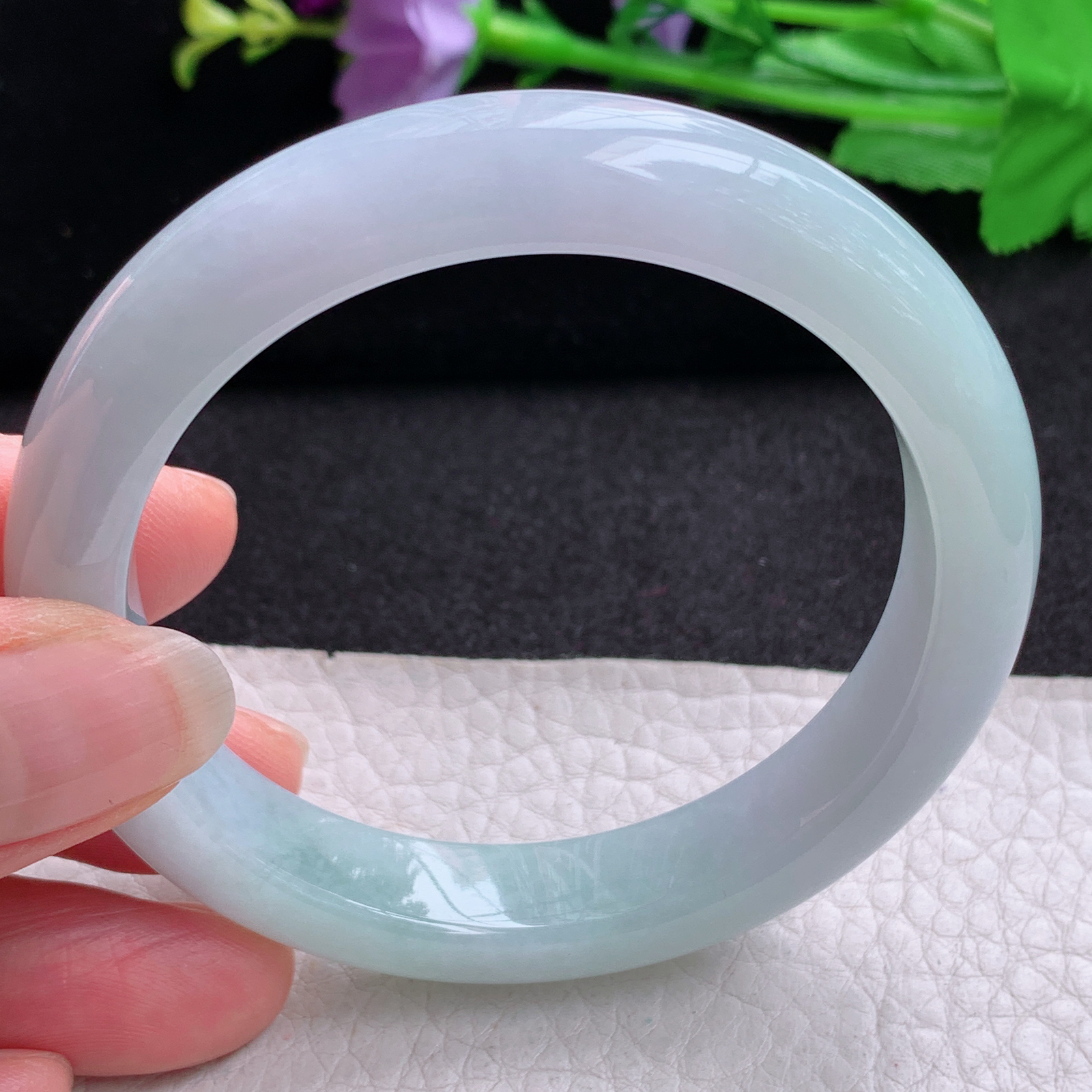 nr实拍56.5*11.5*8.5平安镯 天然缅甸翡翠A货玉手镯清新胶感宽边玉手环