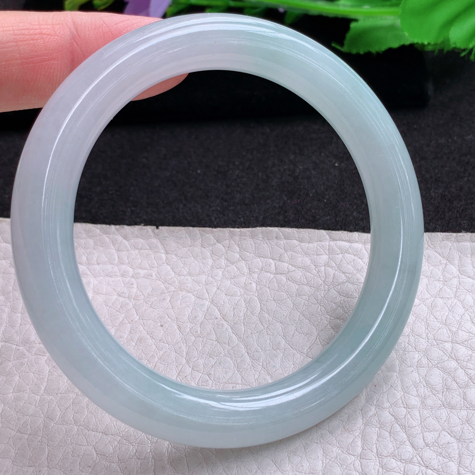 xx实拍57*9.5*10美人镯 天然缅甸翡翠A货玉手镯胶感冰晴圆条玉手环