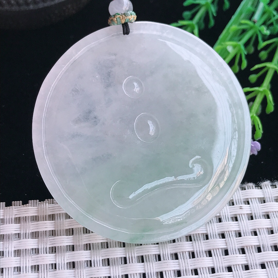 实拍A货翡翠53.5/6.8老坑冰润水灵千手观音吊坠翡翠挂件