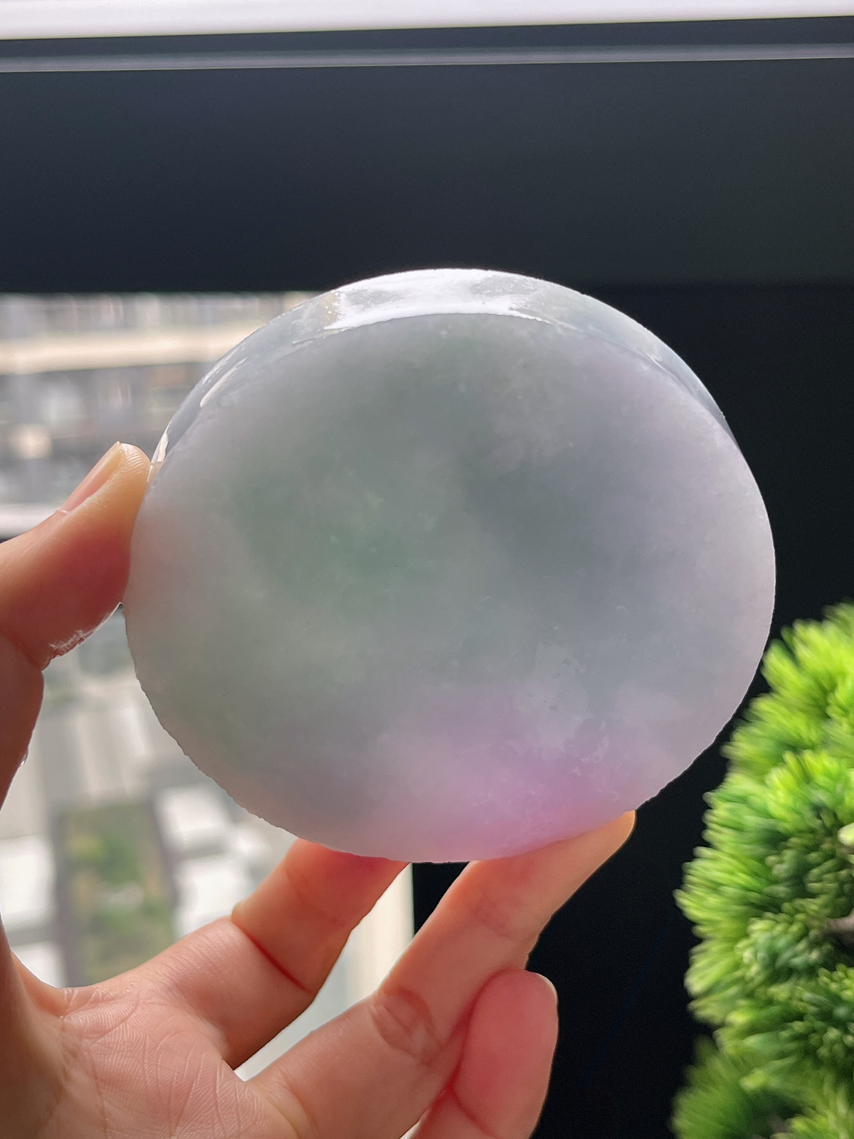 翡翠春带彩镯饼，⭕️正圈最大做60，圆条最大做56