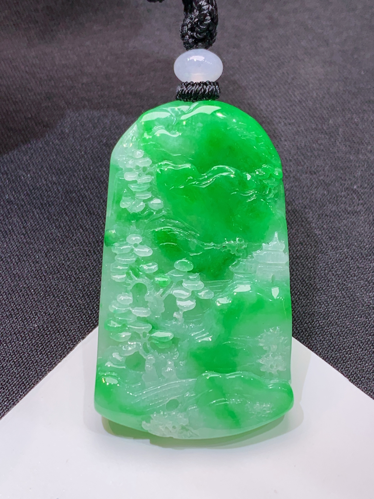 冰飘绿山水牌，厚装种老，冰润色阳，种水足，Xc 尺寸48.2*28.2*5.1