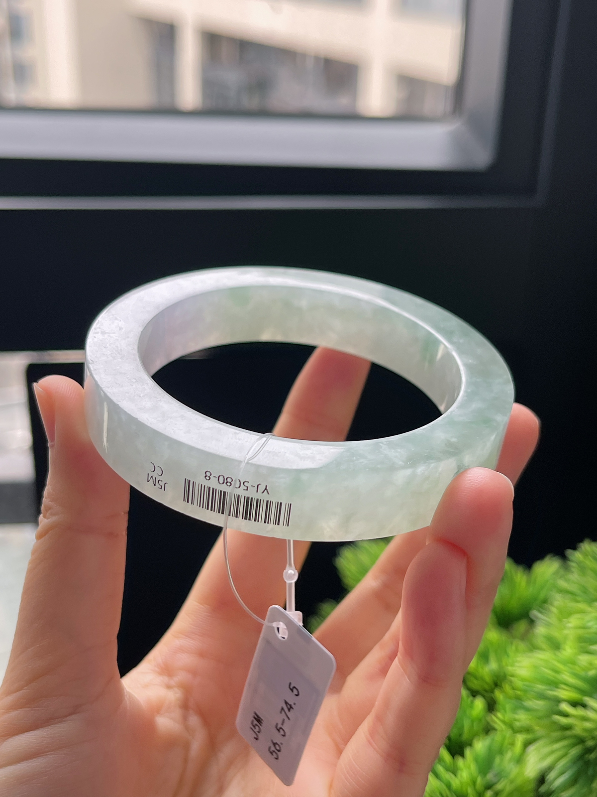 翡翠镯胚，⭕️正圈最大做58，最小做56.3