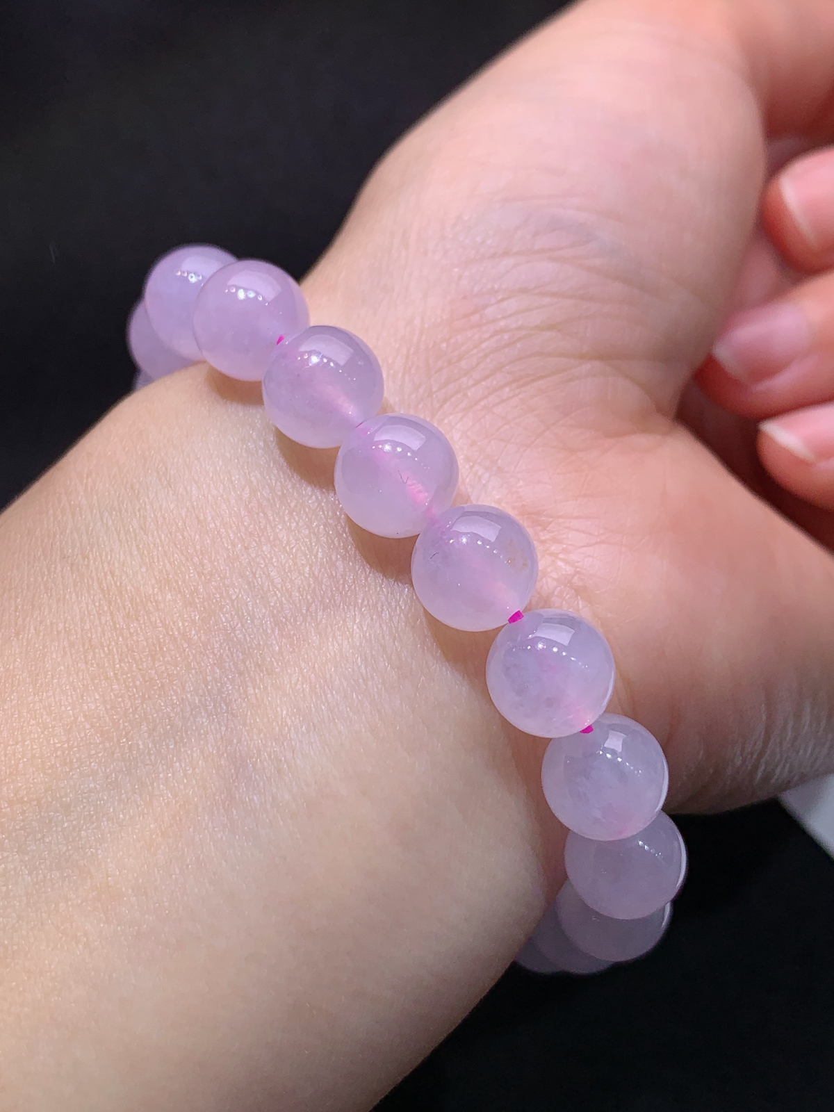紫罗兰圆珠手串，手链，冰润鲜艳，玉质细腻，种水足 Be 直径9.1
