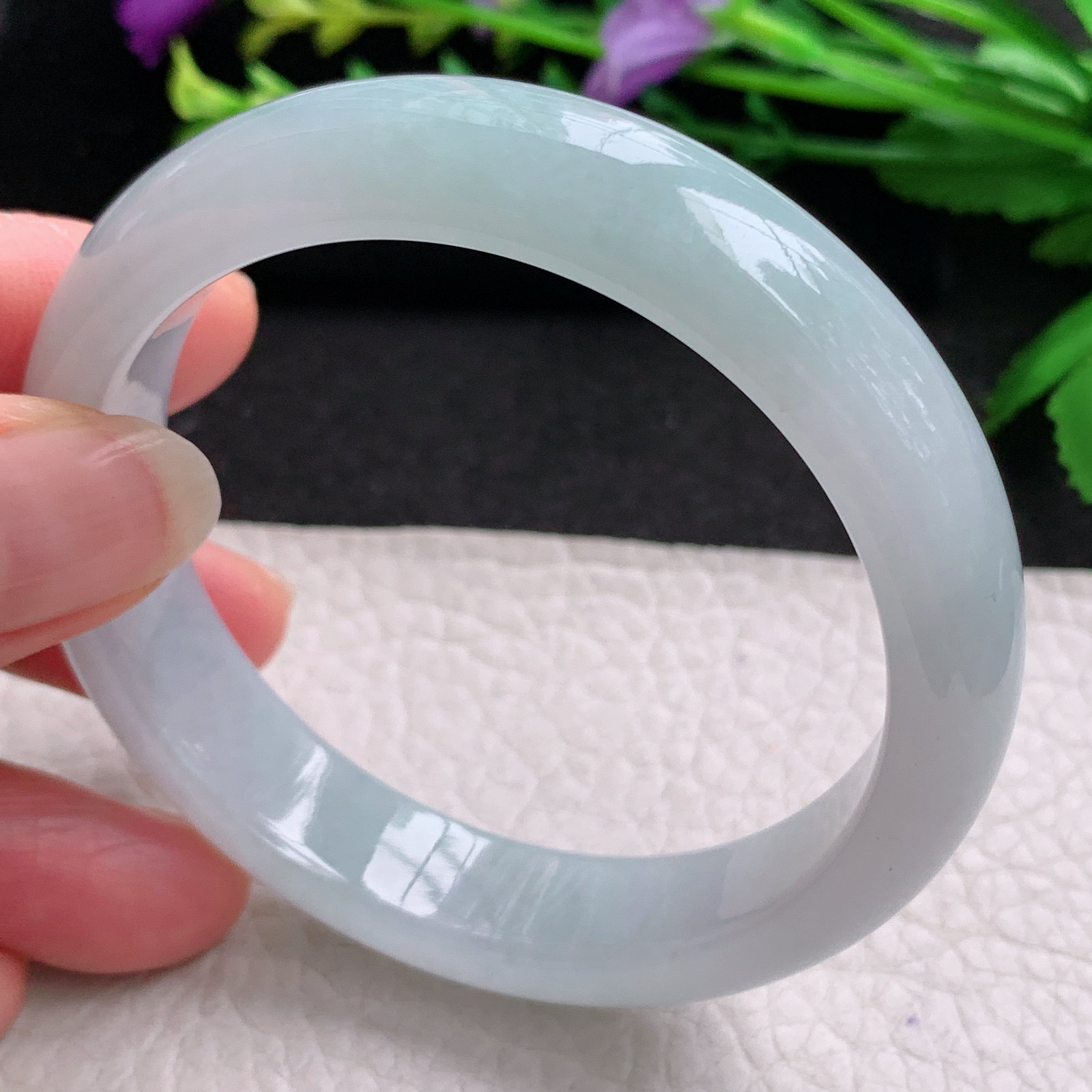 xx实拍56*12.8*8平安镯 天然缅甸翡翠A货玉手镯冰纯宽边玉手环