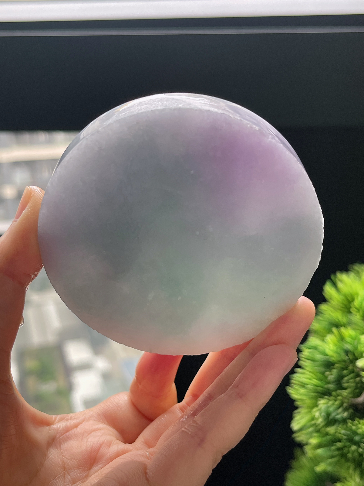 翡翠春带彩镯饼，⭕️正圈最大做60，圆条最大做56