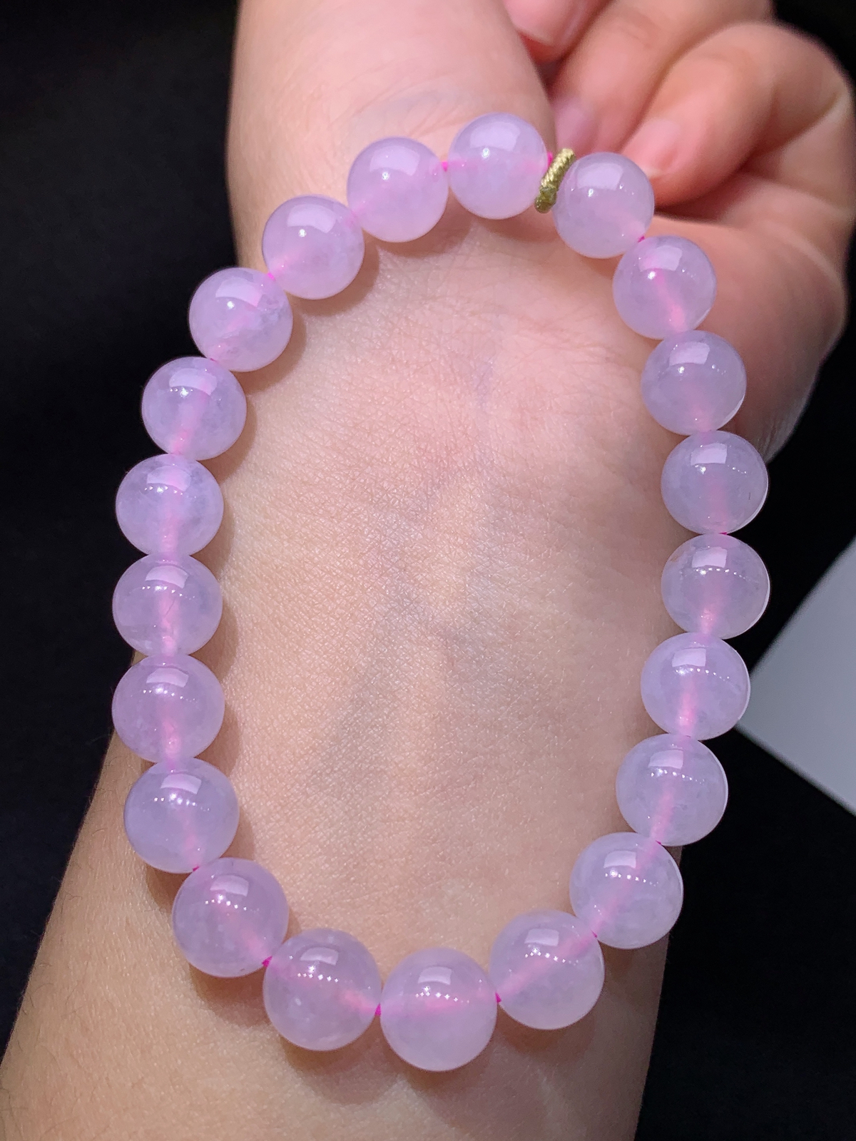 紫罗兰圆珠手串，手链，冰润鲜艳，玉质细腻，种水足 Be 直径9.1