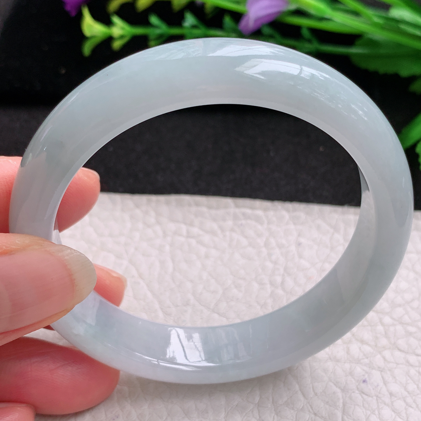 xx实拍56*12.8*8平安镯 天然缅甸翡翠A货玉手镯冰纯宽边玉手环