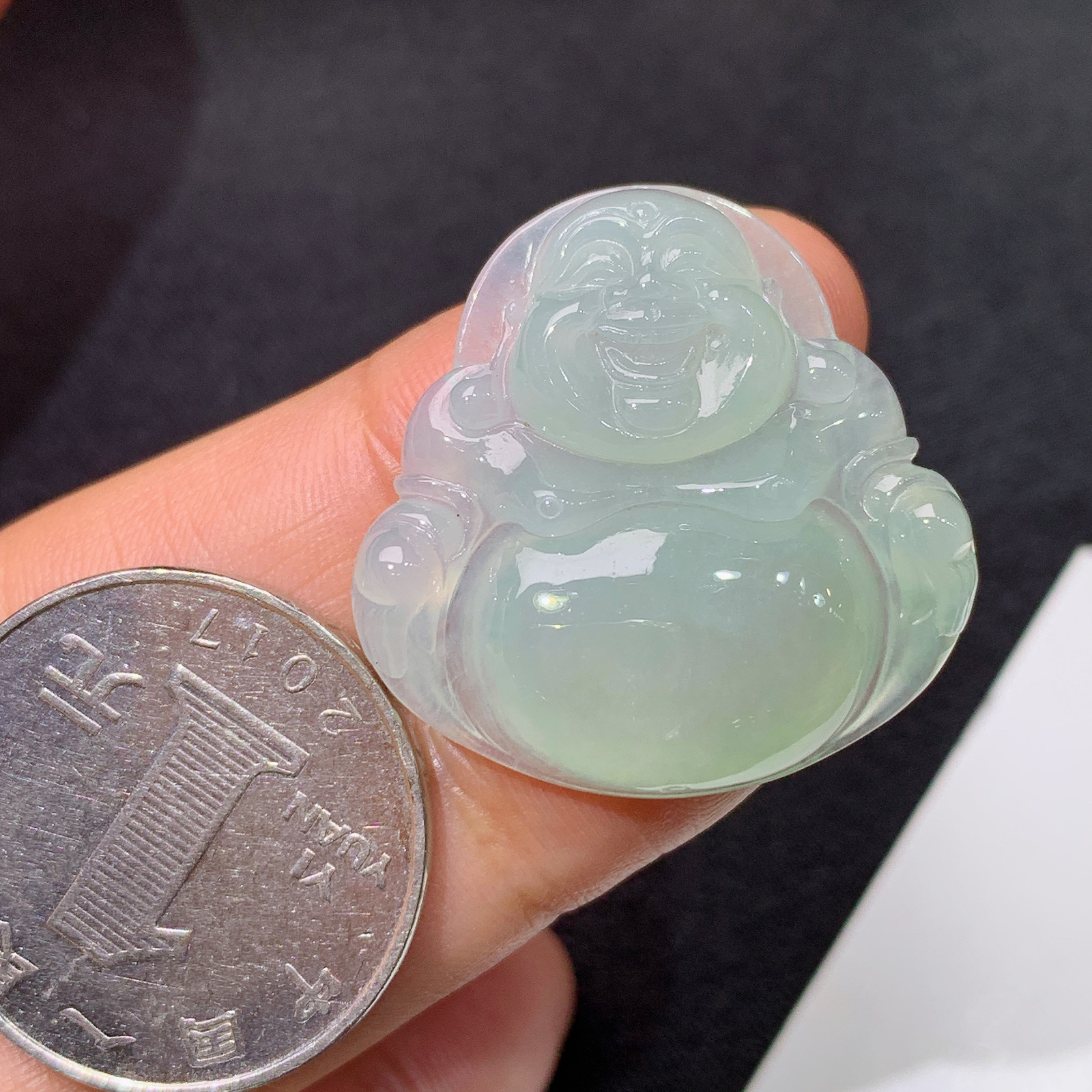 冰种底色笑佛，冰润细腻，品相好，种水足，001