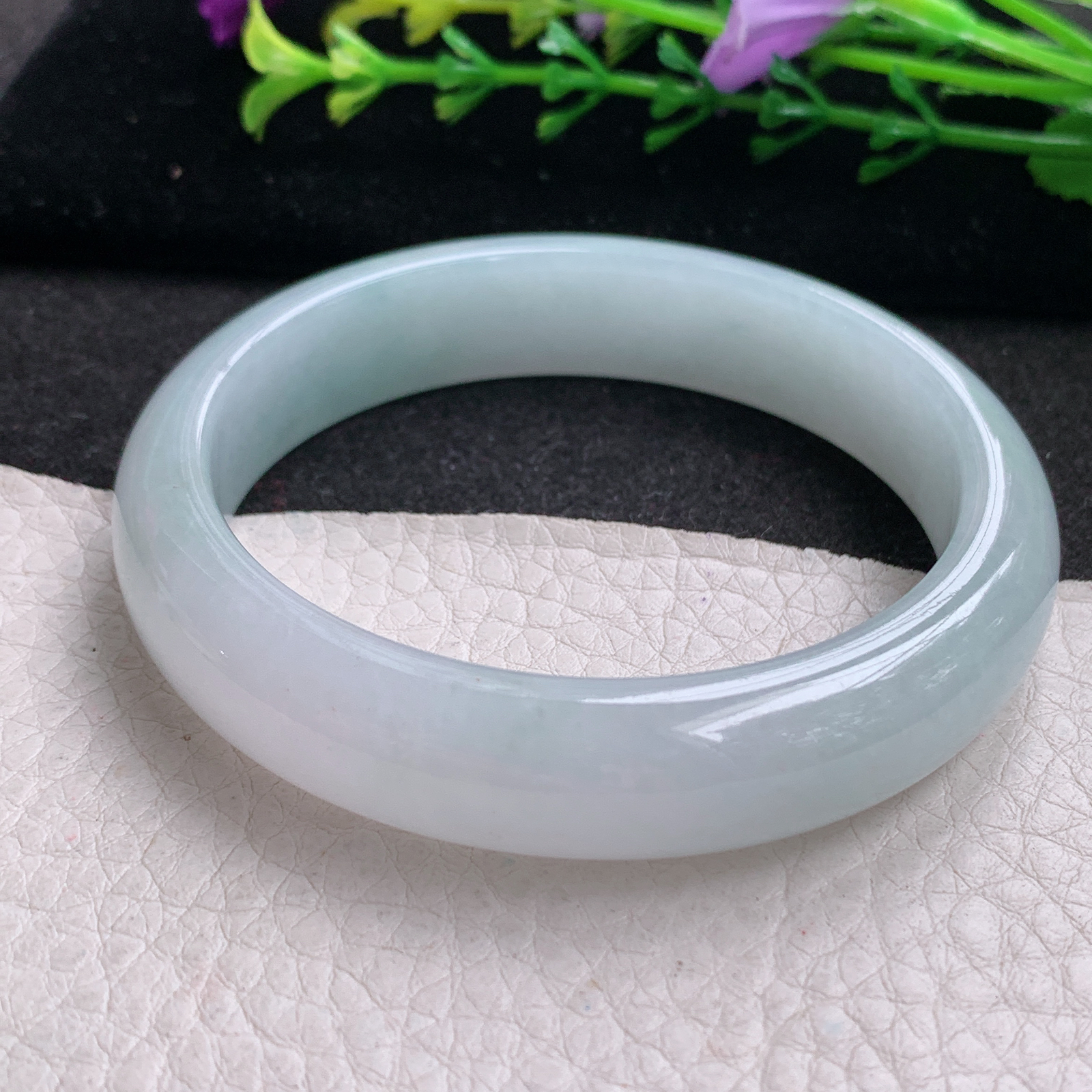 xx实拍56*12.8*8平安镯 天然缅甸翡翠A货玉手镯冰纯宽边玉手环