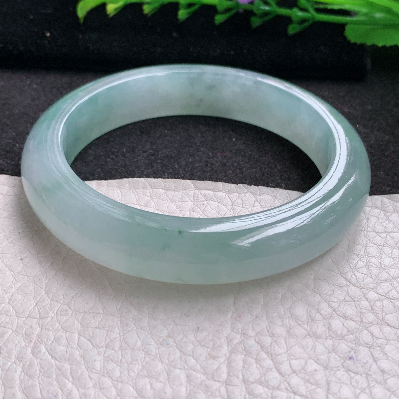 ax实拍58.5*12.6*9.2平安镯 天然缅甸翡翠A货玉手镯冰飘花宽边玉手环