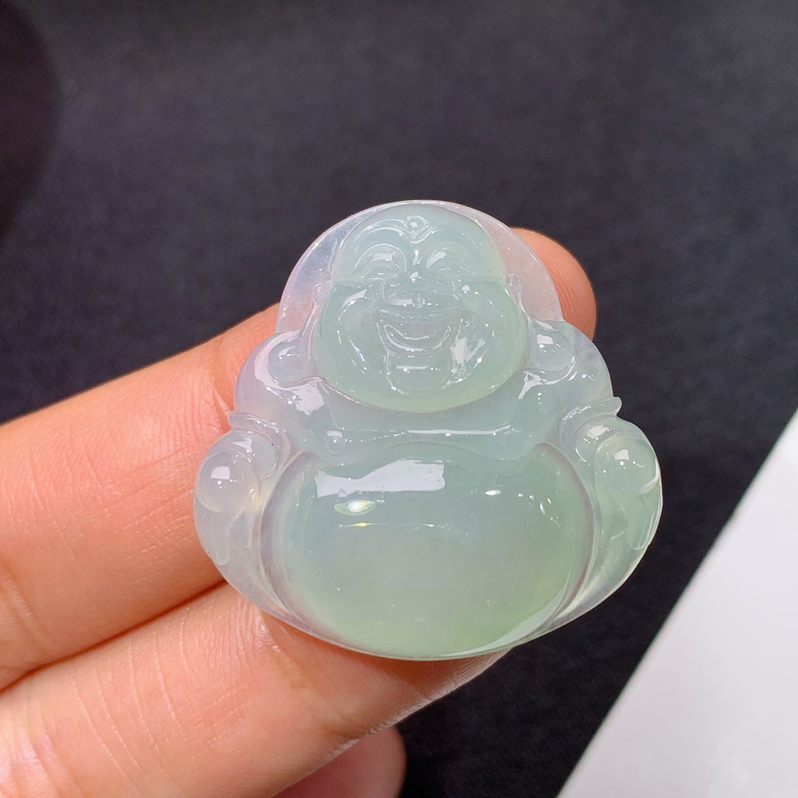 冰种底色笑佛，冰润细腻，品相好，种水足，001