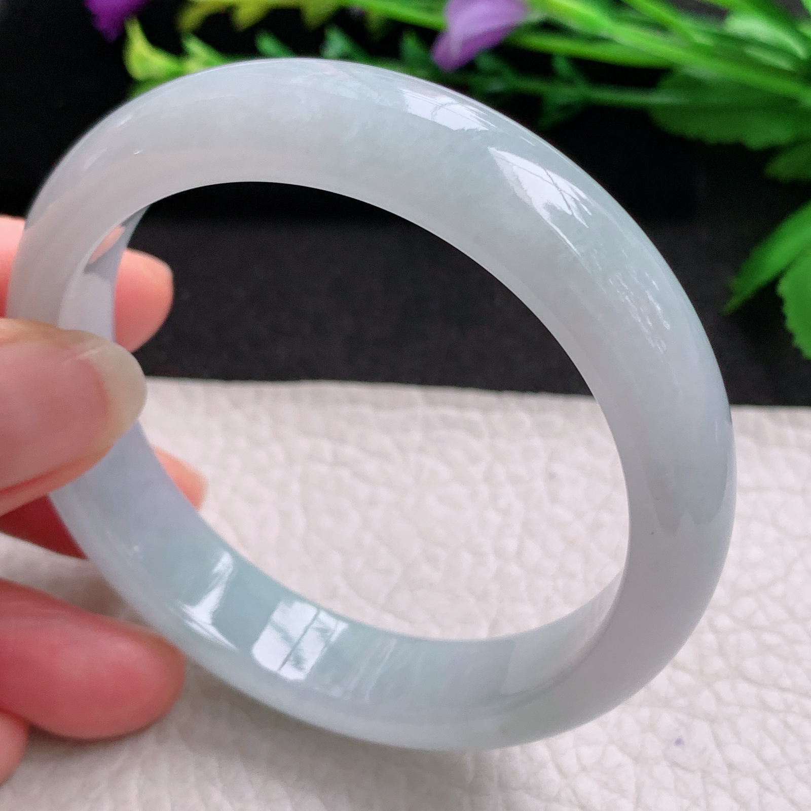 xx实拍56*12.8*8平安镯 天然缅甸翡翠A货玉手镯冰纯宽边玉手环