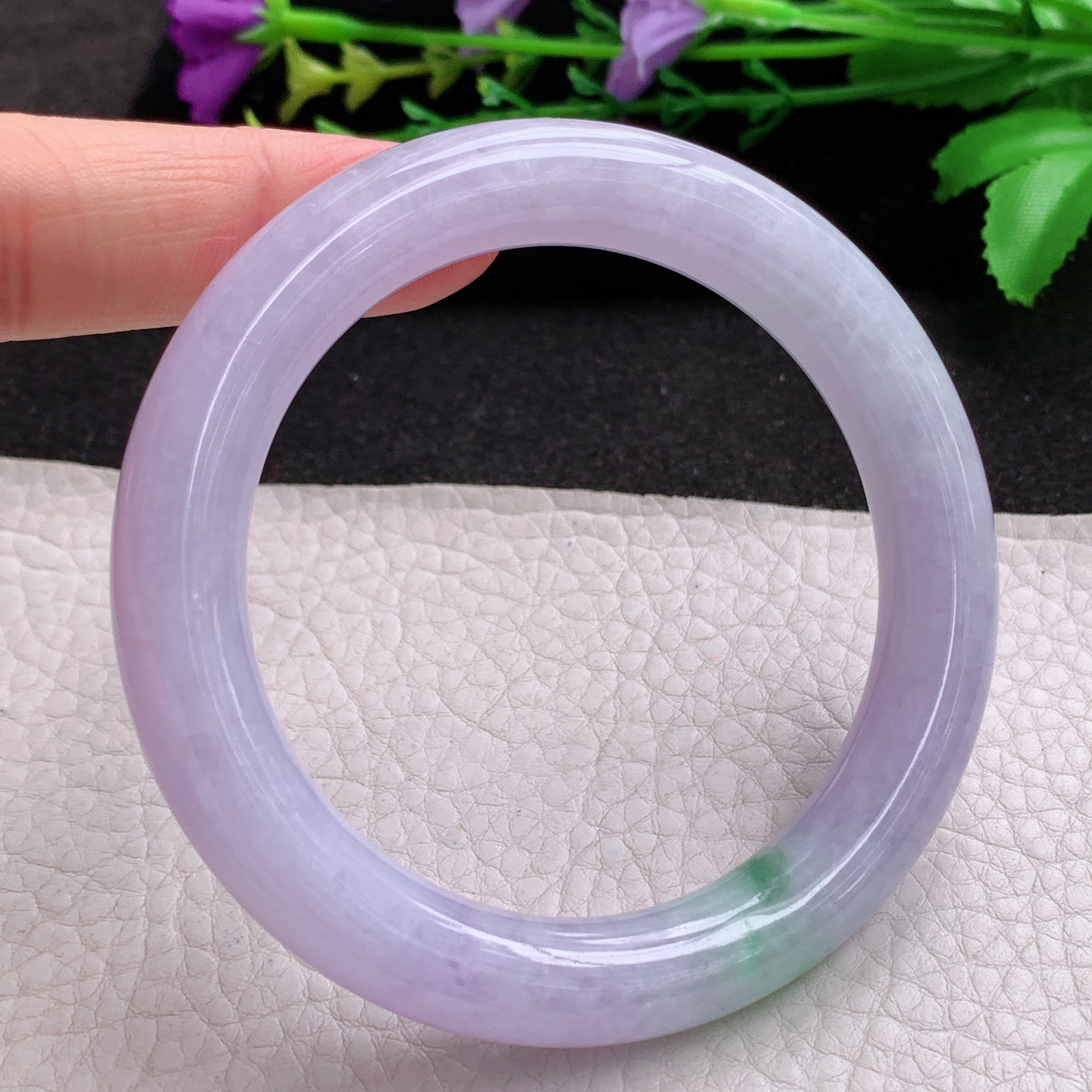 ss甜美款56.5*10.8*10.3美人镯 天然缅甸翡翠A货玉手镯春带彩圆条玉手环