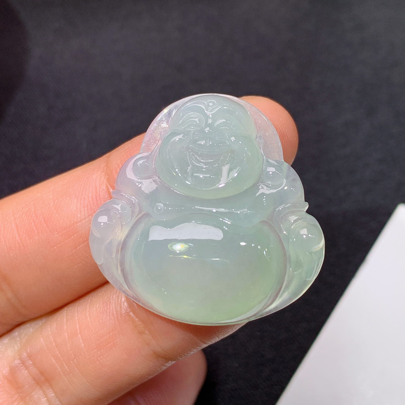 冰种底色笑佛，冰润细腻，品相好，种水足，001