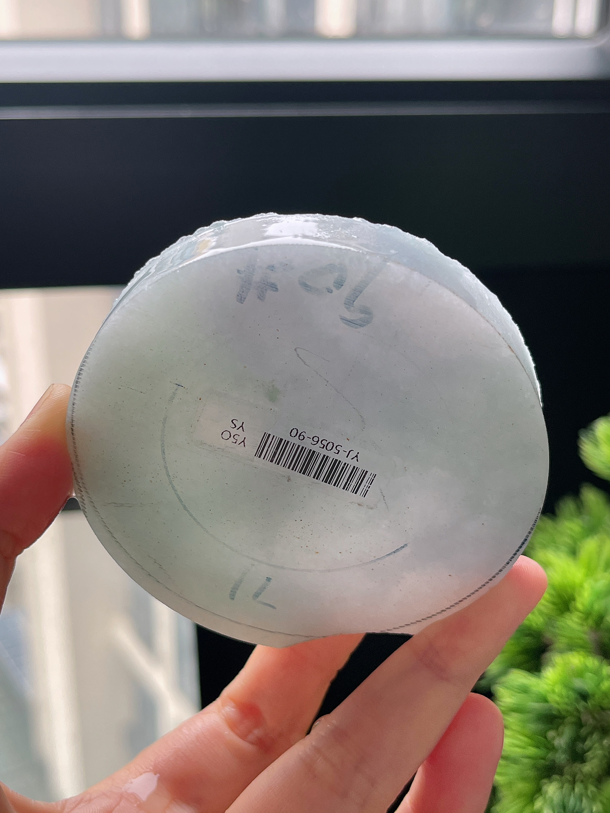 翡翠春带彩镯饼，⭕️正圈最大做57，圆条最大做53