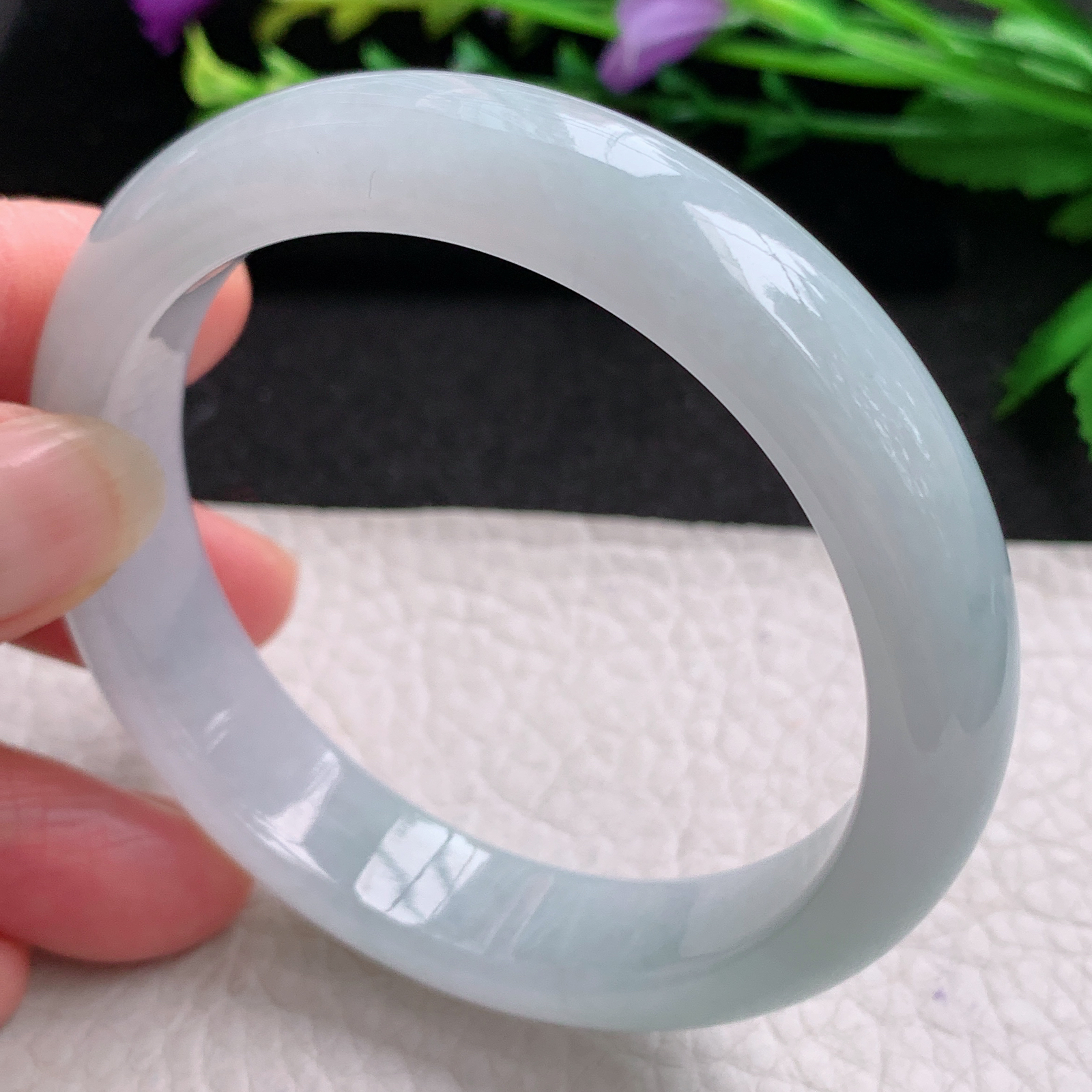 xx实拍56*12.8*8平安镯 天然缅甸翡翠A货玉手镯冰纯宽边玉手环