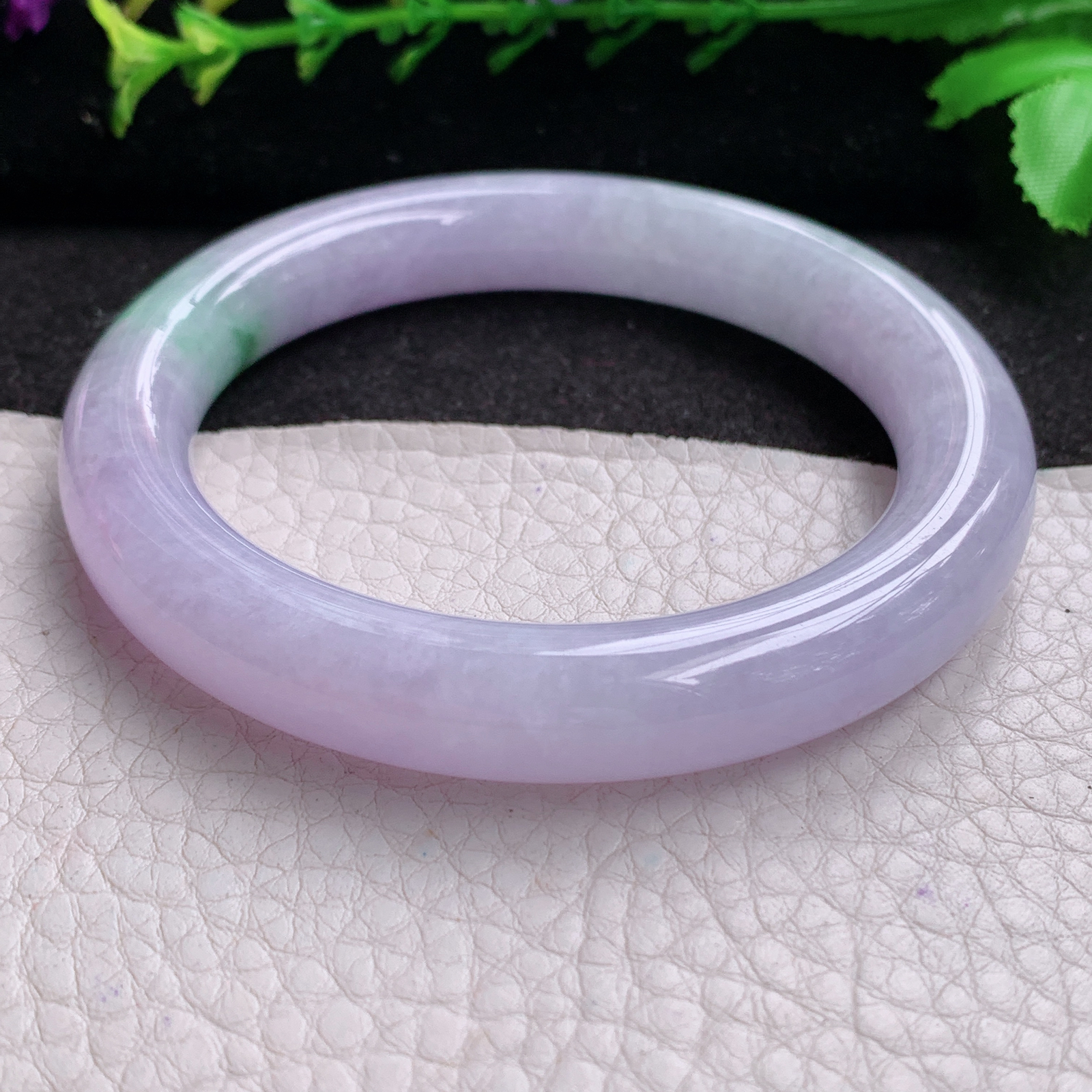 ss甜美款56.5*10.8*10.3美人镯 天然缅甸翡翠A货玉手镯春带彩圆条玉手环