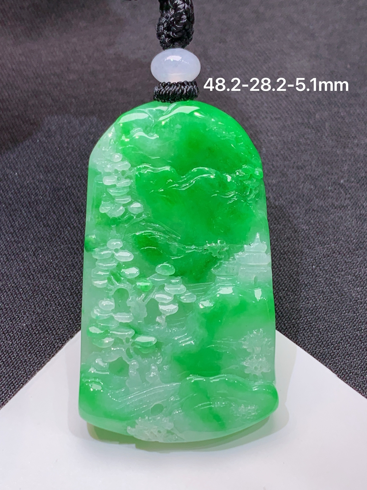 冰飘绿山水牌，厚装种老，冰润色阳，种水足，Xc 尺寸48.2*28.2*5.1