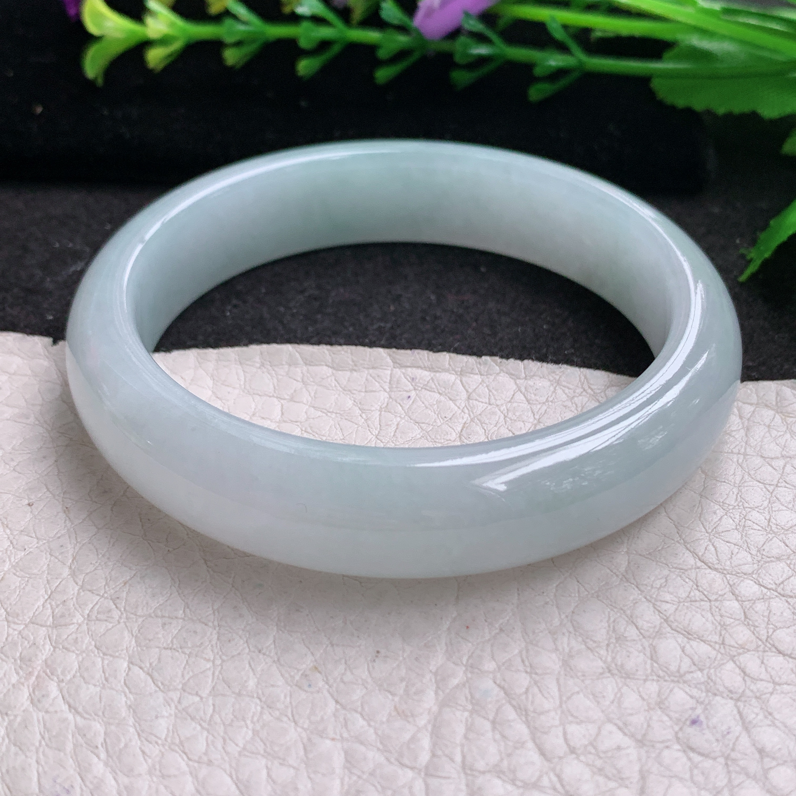 xx实拍56*12.8*8平安镯 天然缅甸翡翠A货玉手镯冰纯宽边玉手环