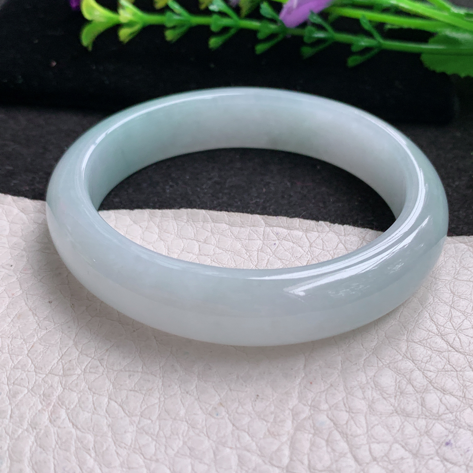 xx实拍56*12.8*8平安镯 天然缅甸翡翠A货玉手镯冰纯宽边玉手环