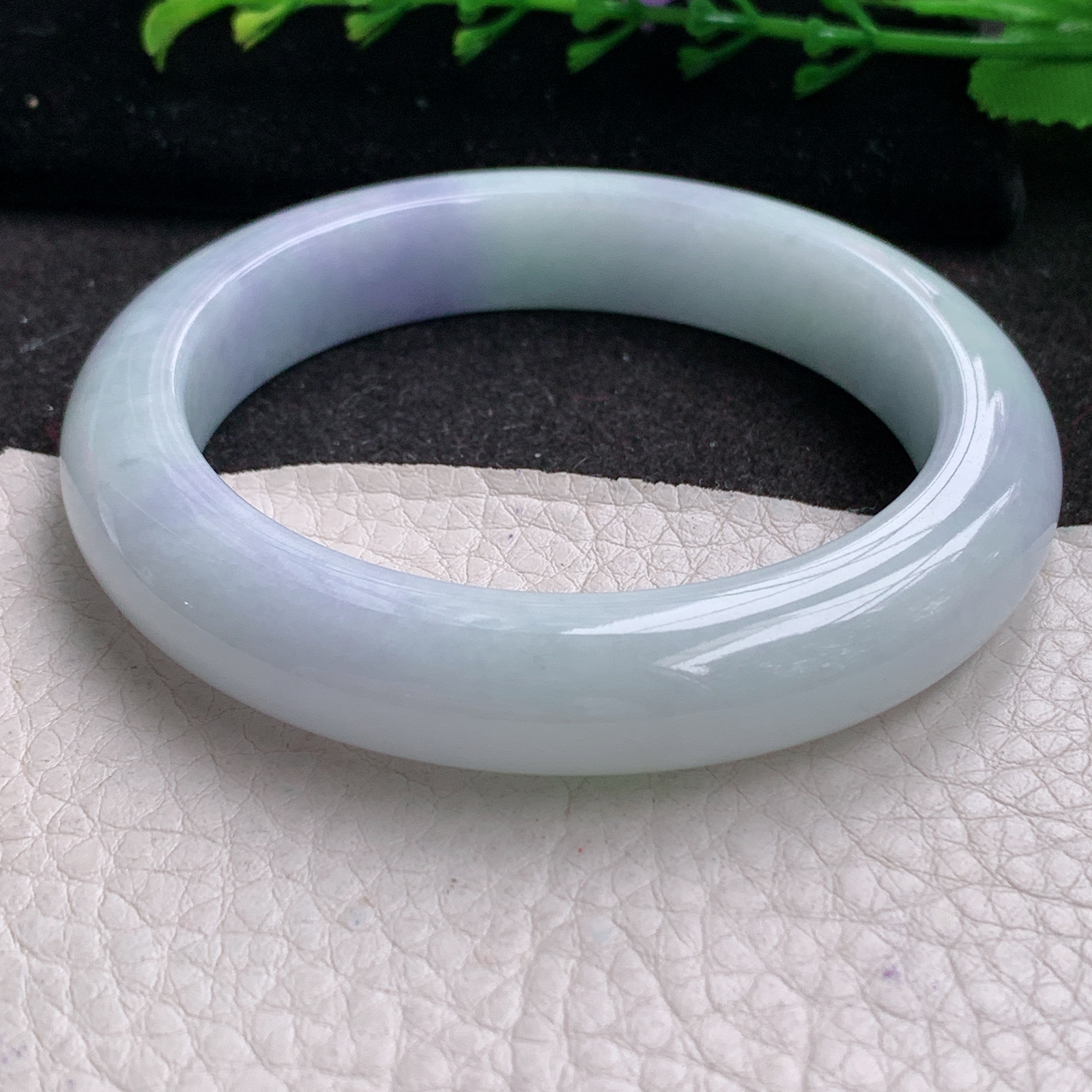 pp实拍55.5*11.6*9.3平安镯 特色天然缅甸翡翠A货玉手镯冰紫宽边玉手环