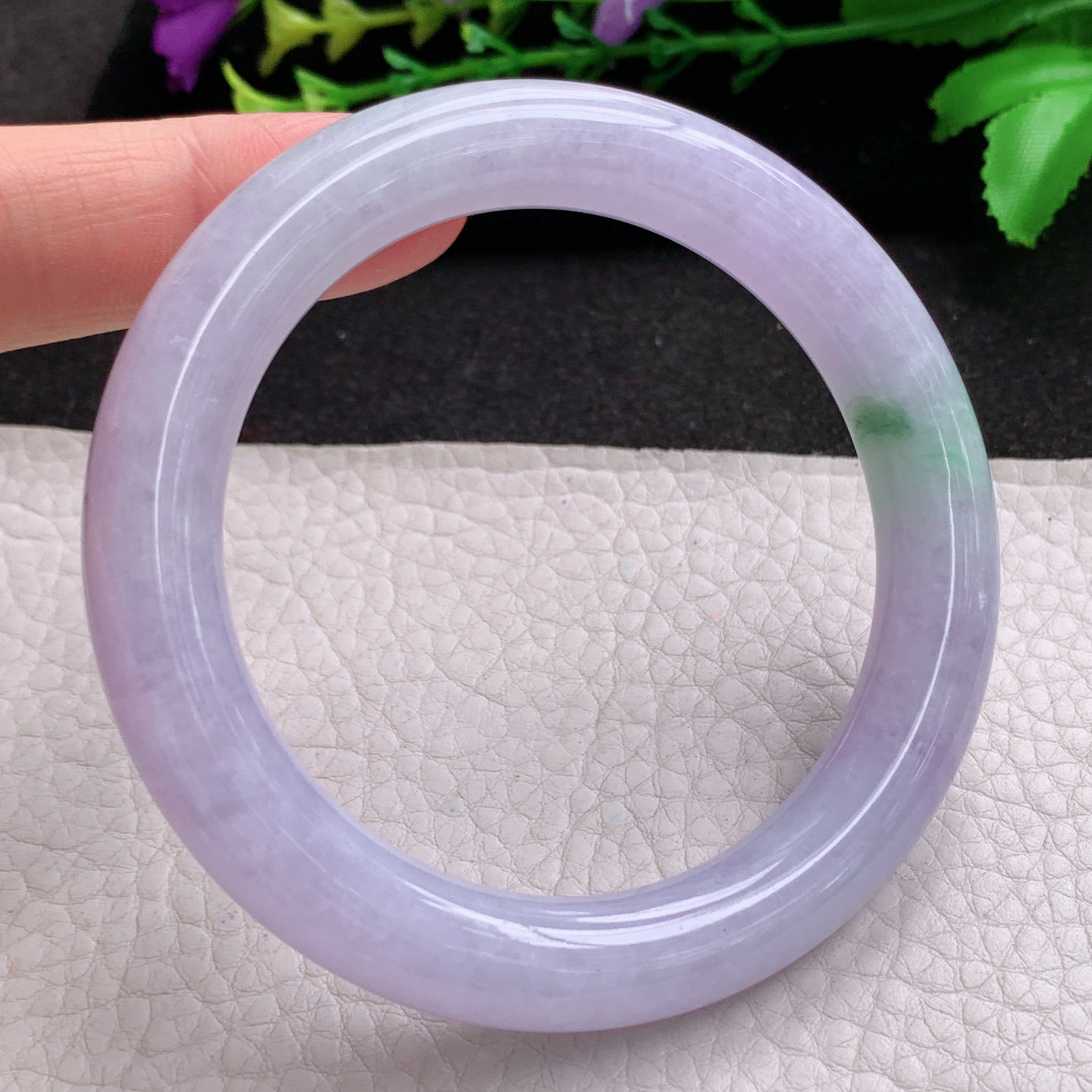 ss甜美款56.5*10.8*10.3美人镯 天然缅甸翡翠A货玉手镯春带彩圆条玉手环