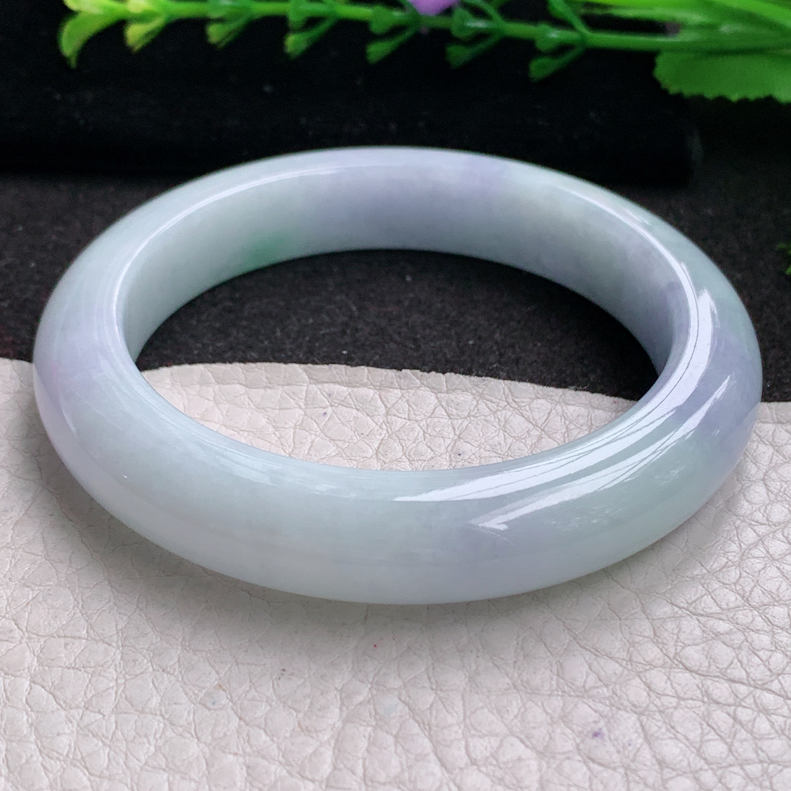 pp实拍55.5*11.6*9.3平安镯 特色天然缅甸翡翠A货玉手镯冰紫宽边玉手环