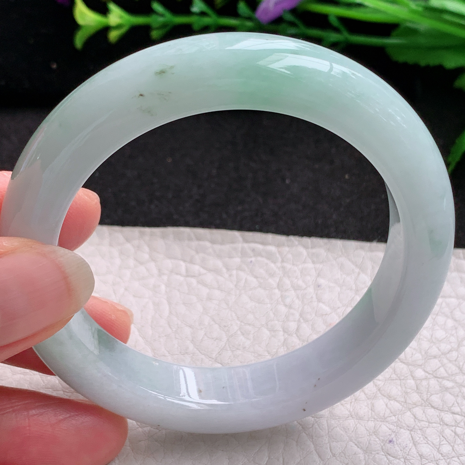 yw实拍53.5*12.5*9平安镯 天然缅甸翡翠A货玉手镯飘花宽边玉手环