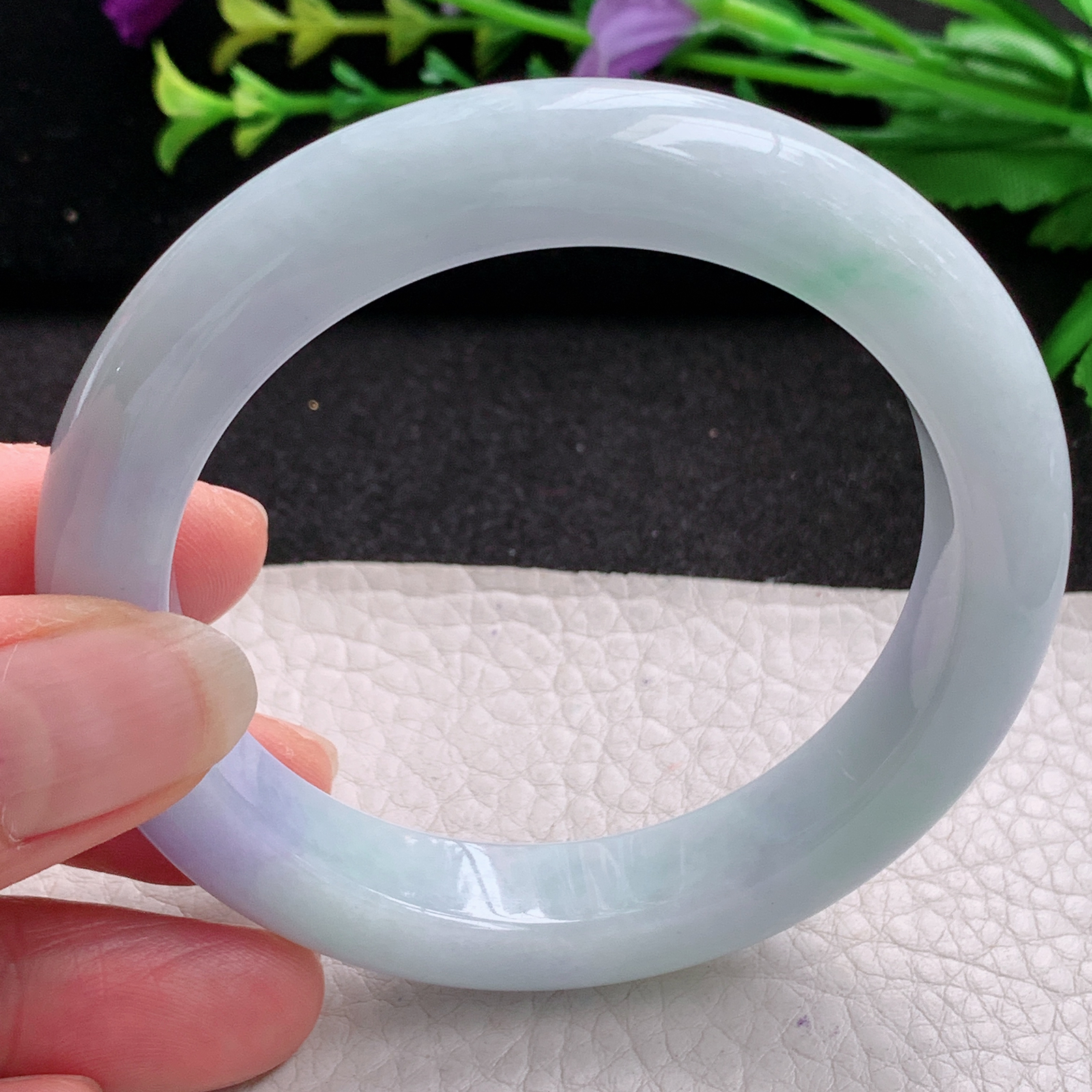 pp实拍55.5*11.6*9.3平安镯 特色天然缅甸翡翠A货玉手镯冰紫宽边玉手环