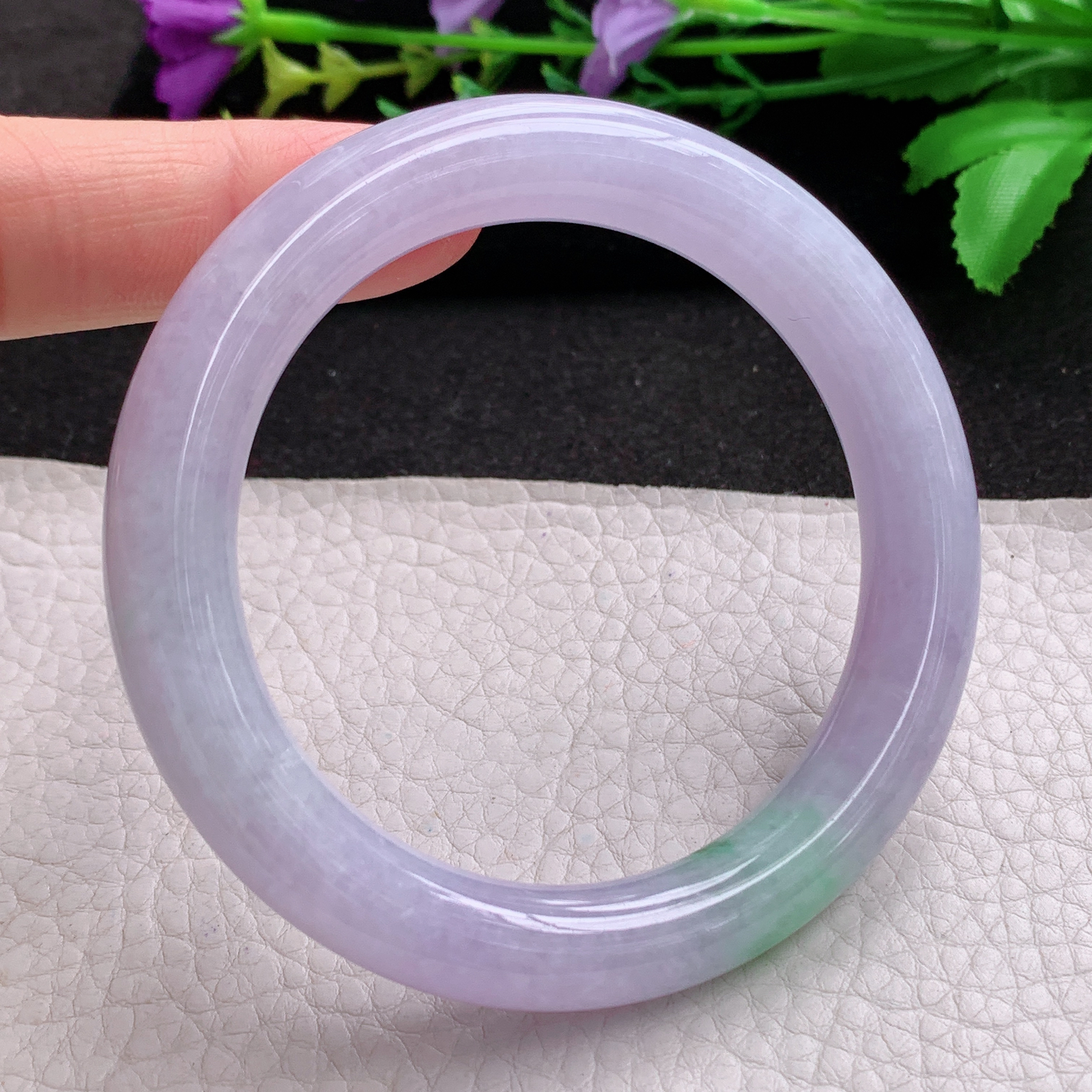 ss甜美款56.5*10.8*10.3美人镯 天然缅甸翡翠A货玉手镯春带彩圆条玉手环