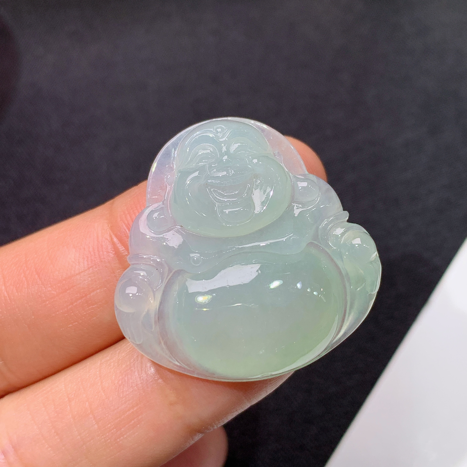 冰种底色笑佛，冰润细腻，品相好，种水足，001