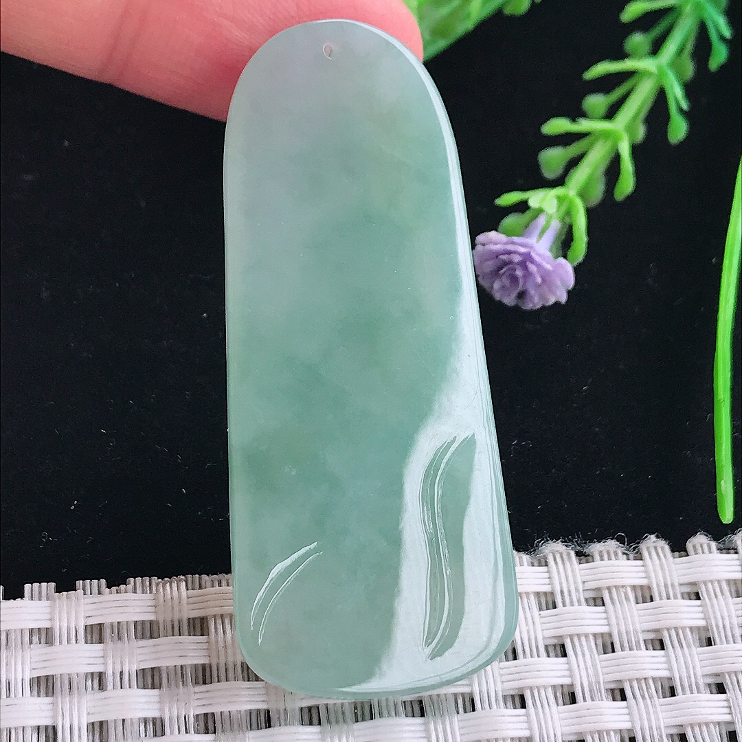 实拍A货翡翠53.8/23/6.3老坑冰胶果冻冰晴绿悟道佛吊坠翡翠挂件