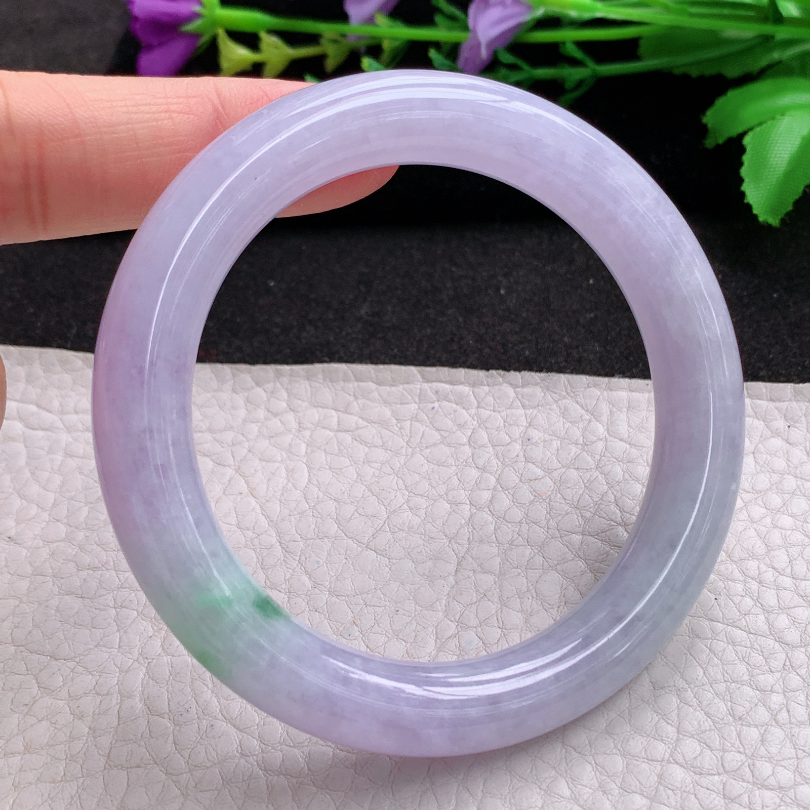 ss甜美款56.5*10.8*10.3美人镯 天然缅甸翡翠A货玉手镯春带彩圆条玉手环