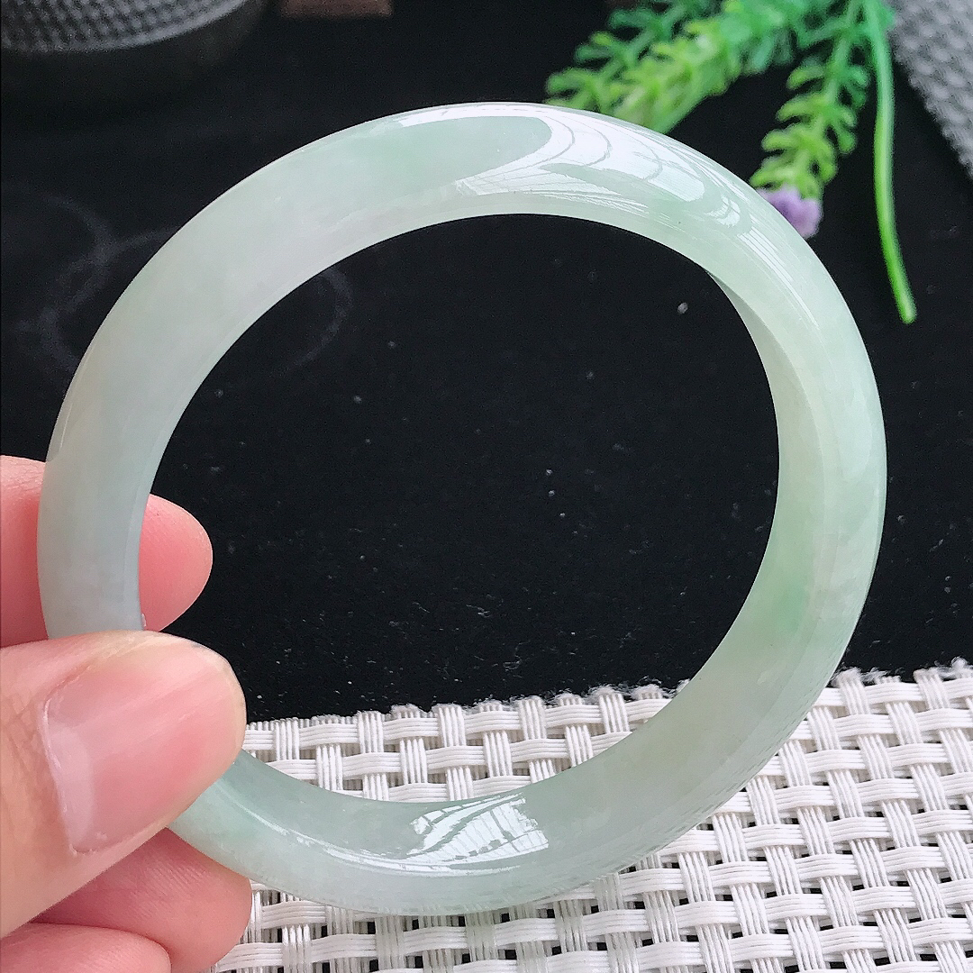 实拍天然翡翠58/11.8/7.7老坑冰胶水灵冰晴手镯翡翠玉镯手环