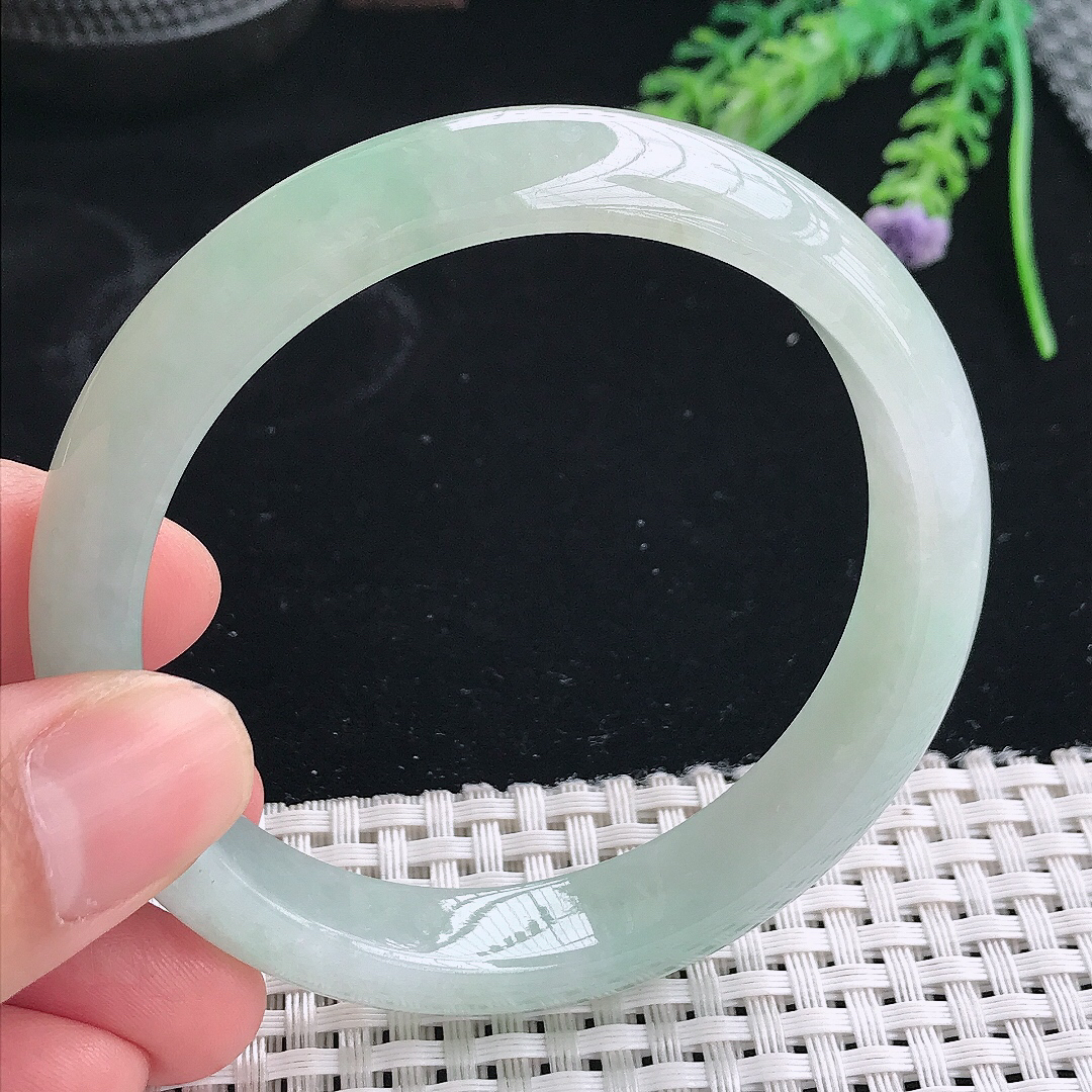 实拍天然翡翠58/11.8/7.7老坑冰胶水灵冰晴手镯翡翠玉镯手环