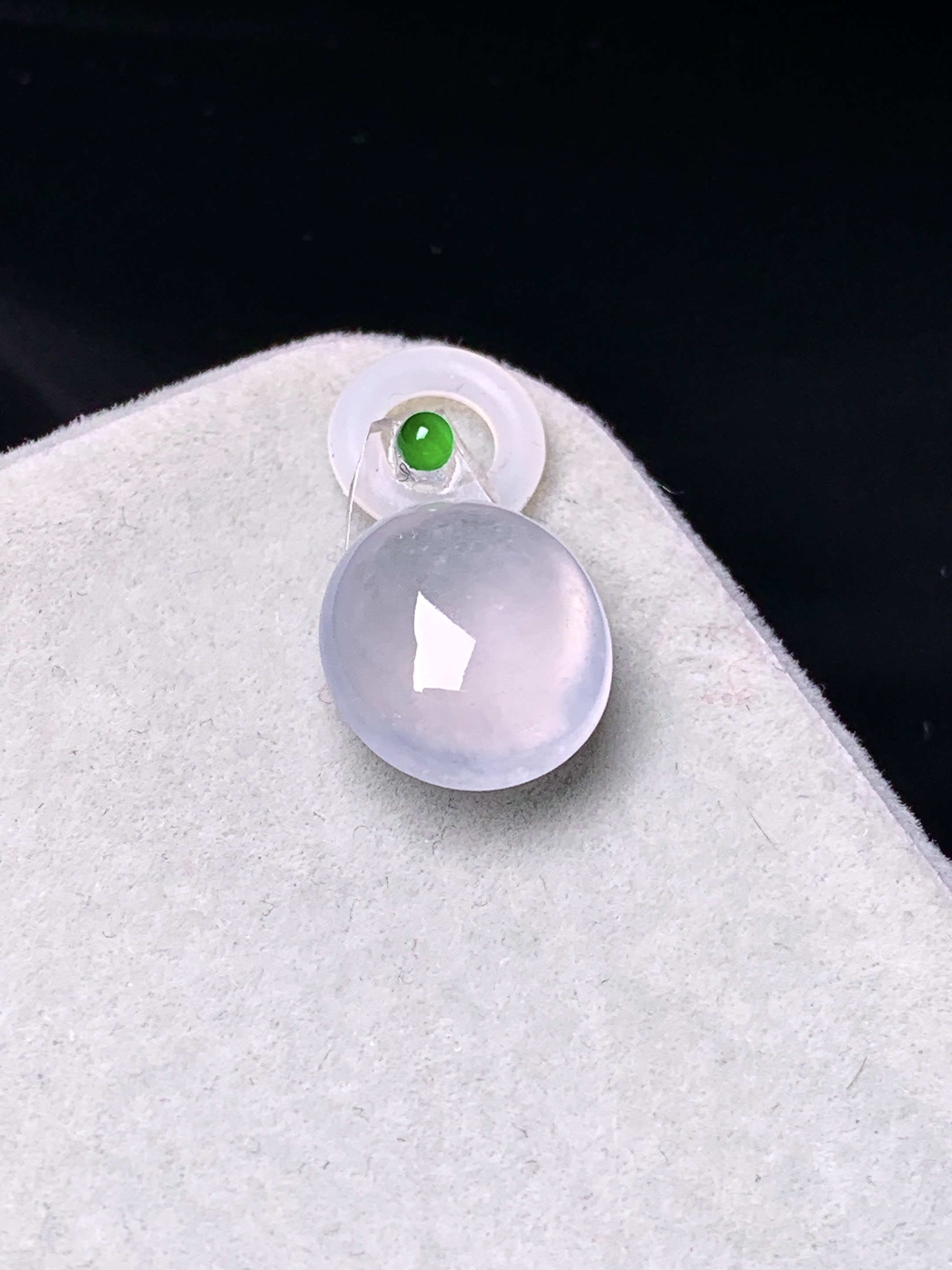 镶嵌款 冰种蛋面吊坠 玉质细腻 色泽艳丽 2x整体尺寸12.5*11.2*5.2