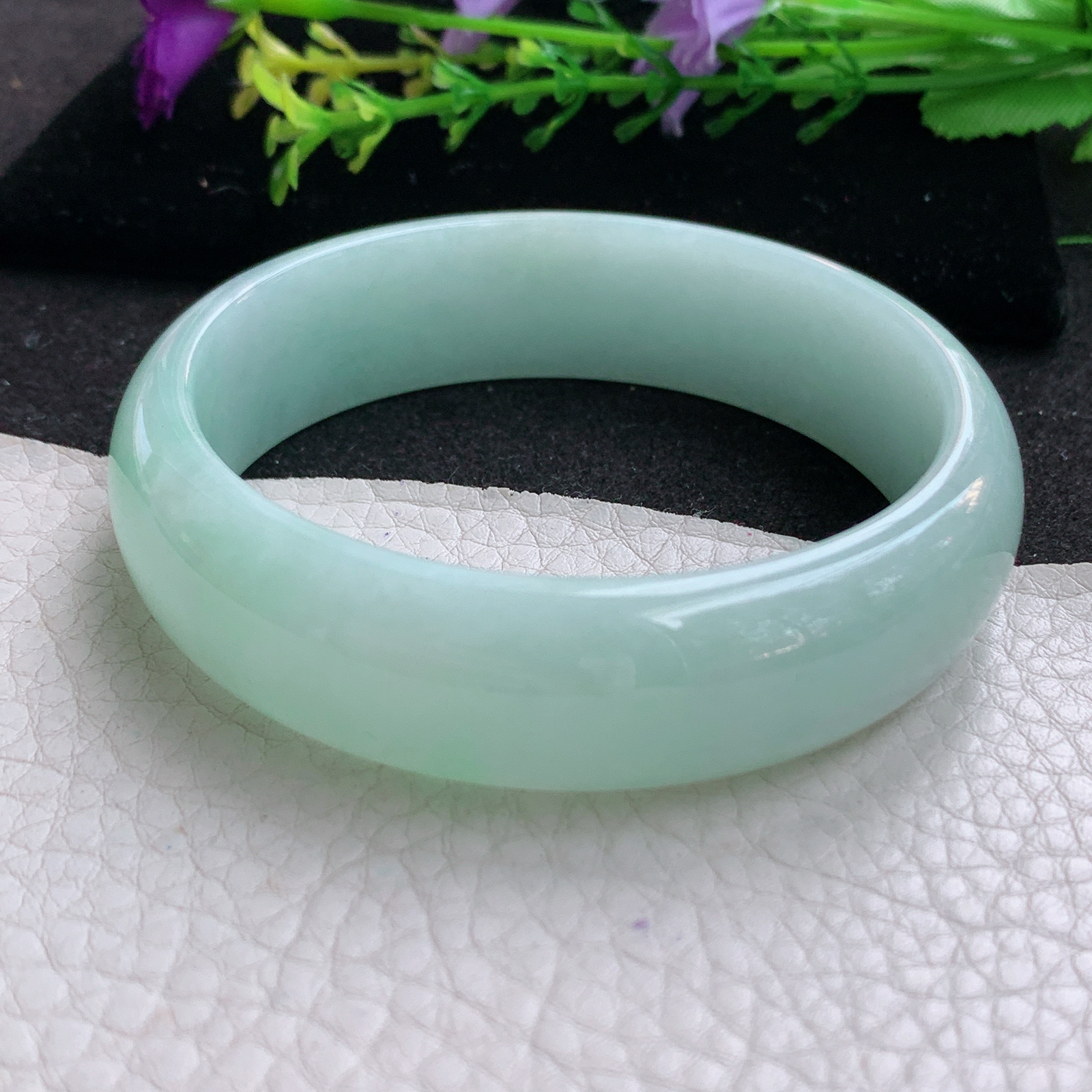 nr实拍58.5*16.8轮胎镯 天然缅甸翡翠A货玉手镯甜绿大气宽边玉手环