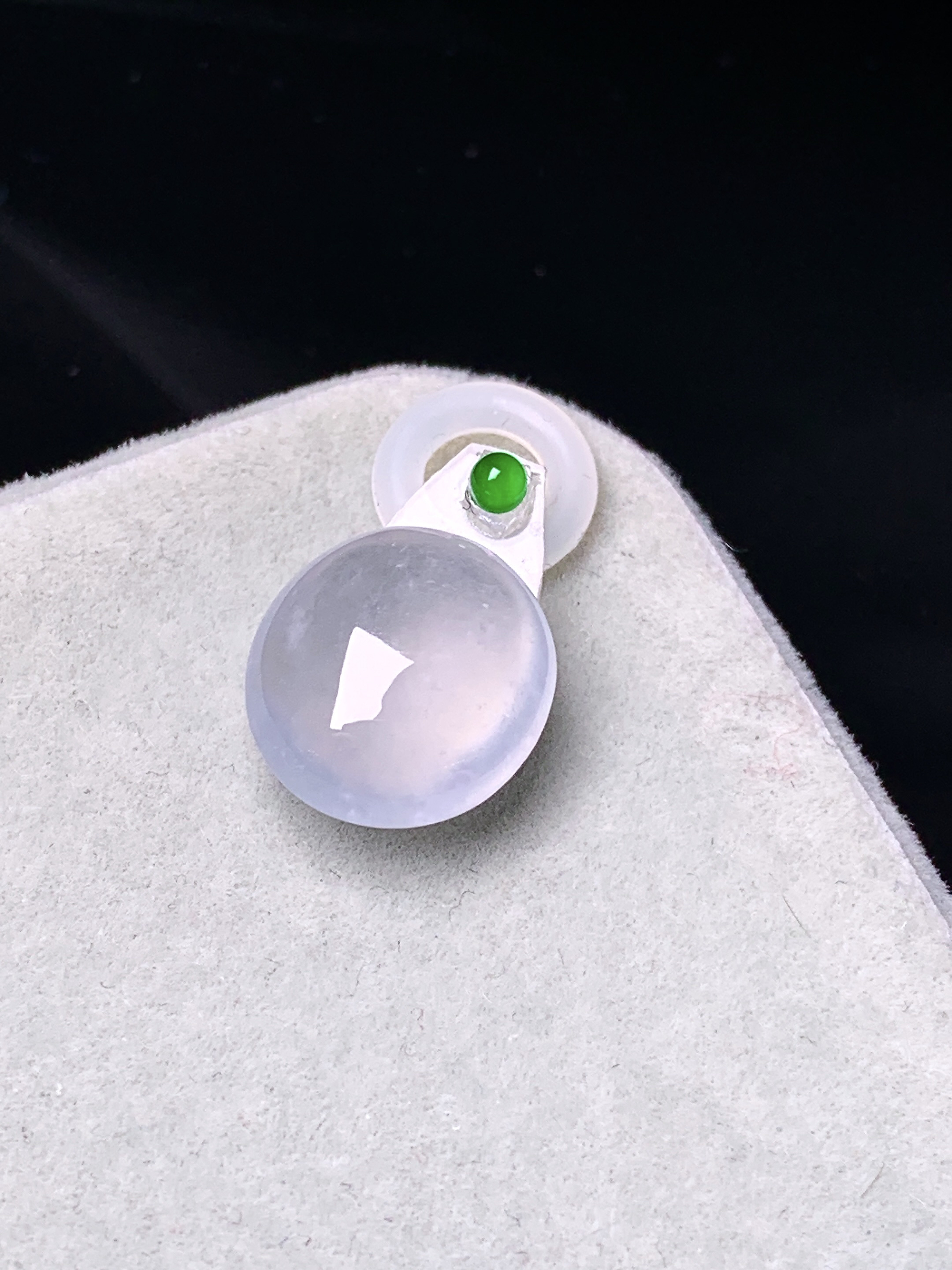 镶嵌款 冰种蛋面吊坠 玉质细腻 色泽艳丽 2x整体尺寸12.5*11.2*5.2