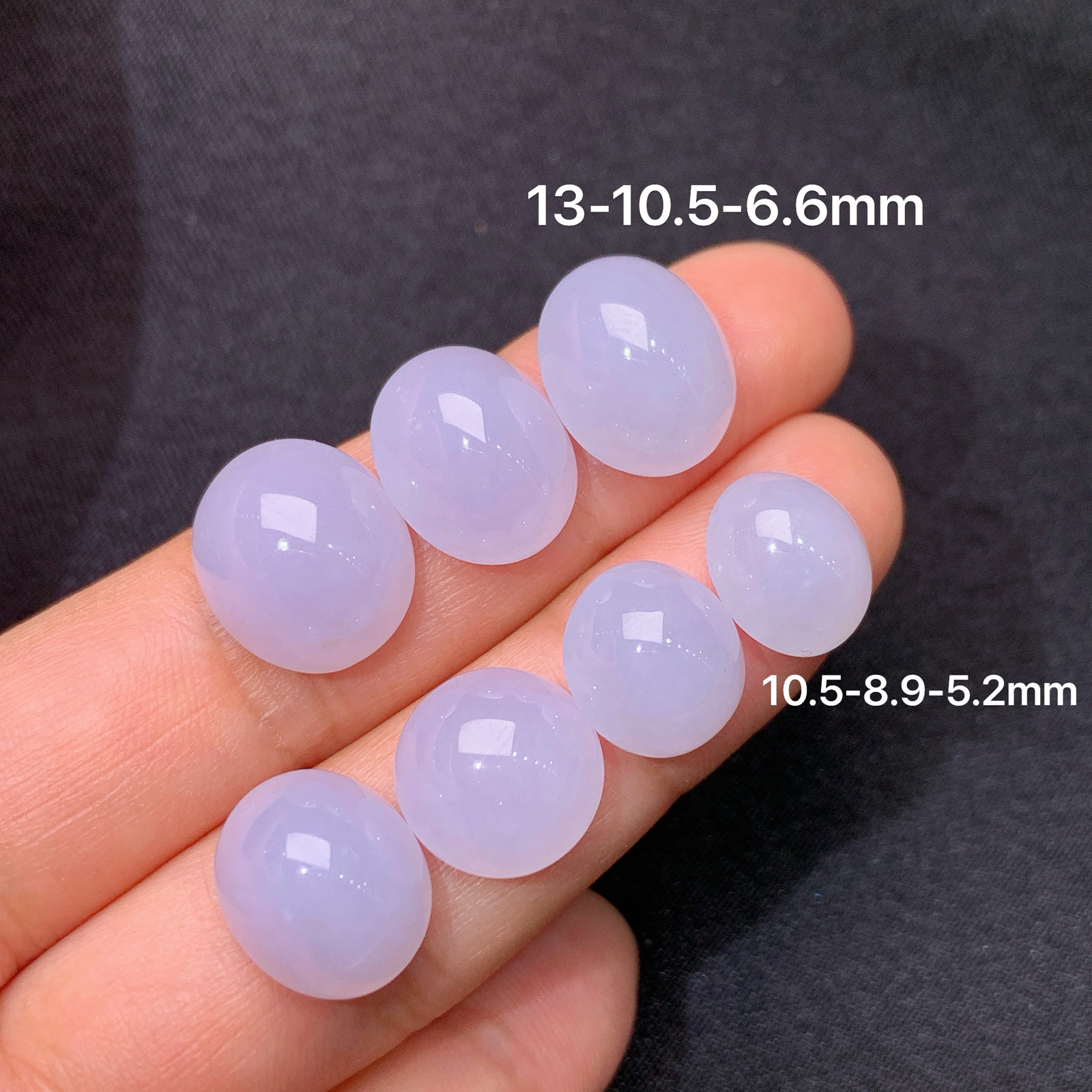 淡紫罗兰蛋面一手，镶嵌佳品，冰润鲜艳，种水足，Ht 尺寸13*10.5*6.6