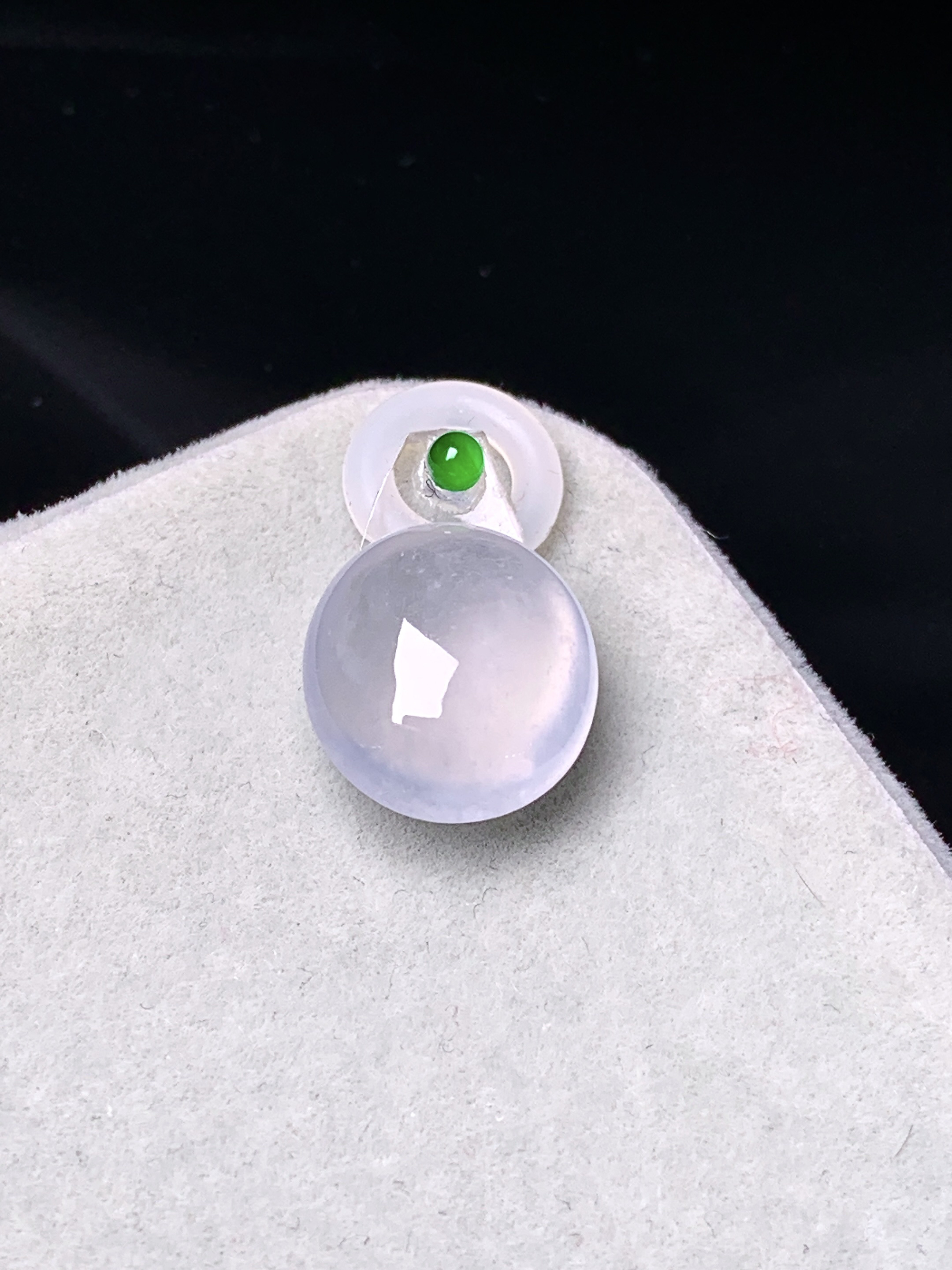 镶嵌款 冰种蛋面吊坠 玉质细腻 色泽艳丽 2x整体尺寸12.5*11.2*5.2