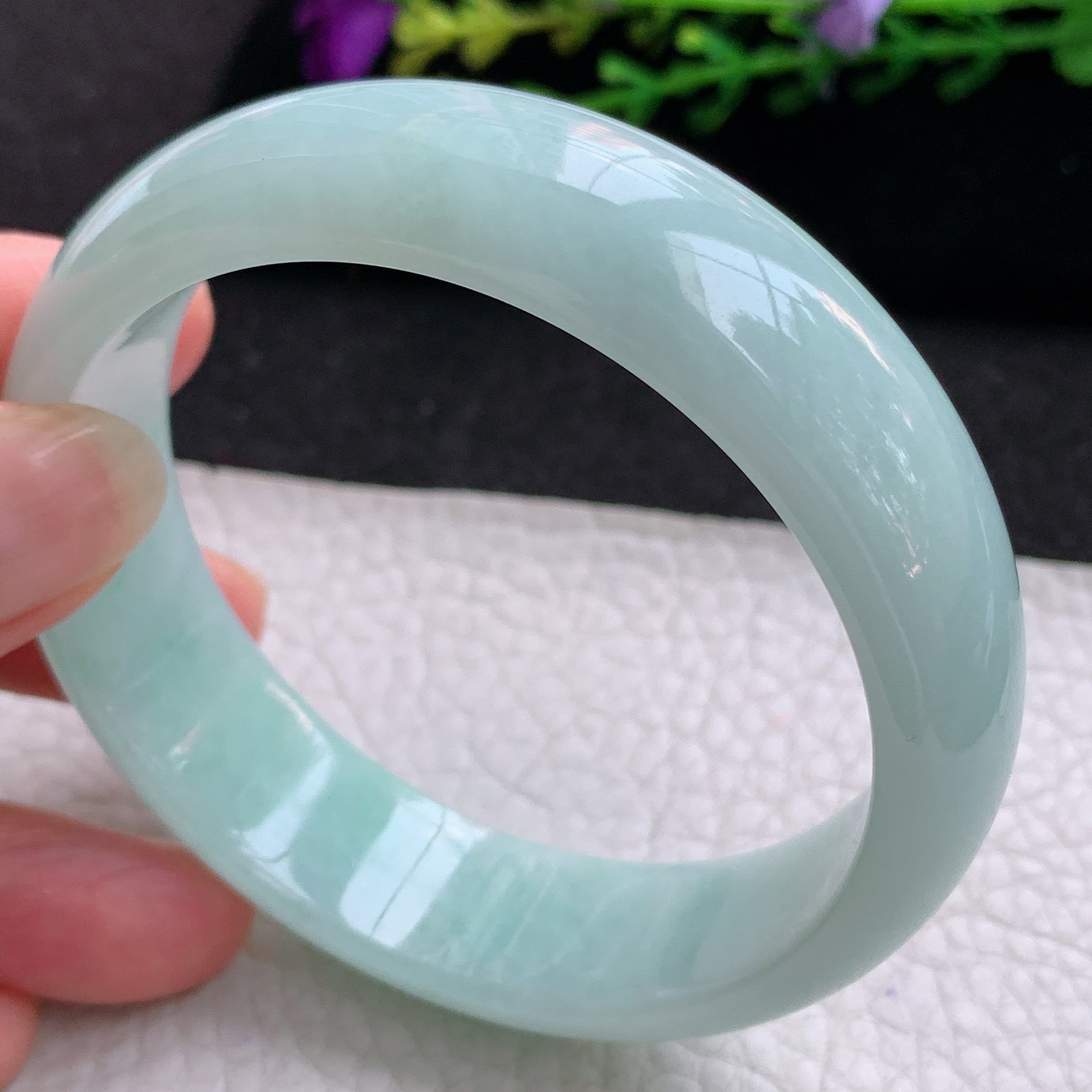 nr实拍58.5*16.8轮胎镯 天然缅甸翡翠A货玉手镯甜绿大气宽边玉手环