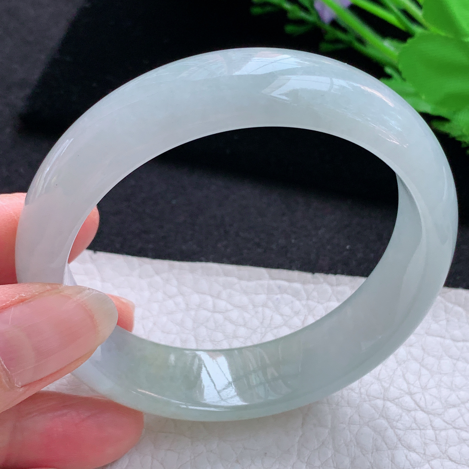 nr实拍58.516*8轮胎镯 天然缅甸翡翠A货玉手镯冰润厚装宽边玉手环