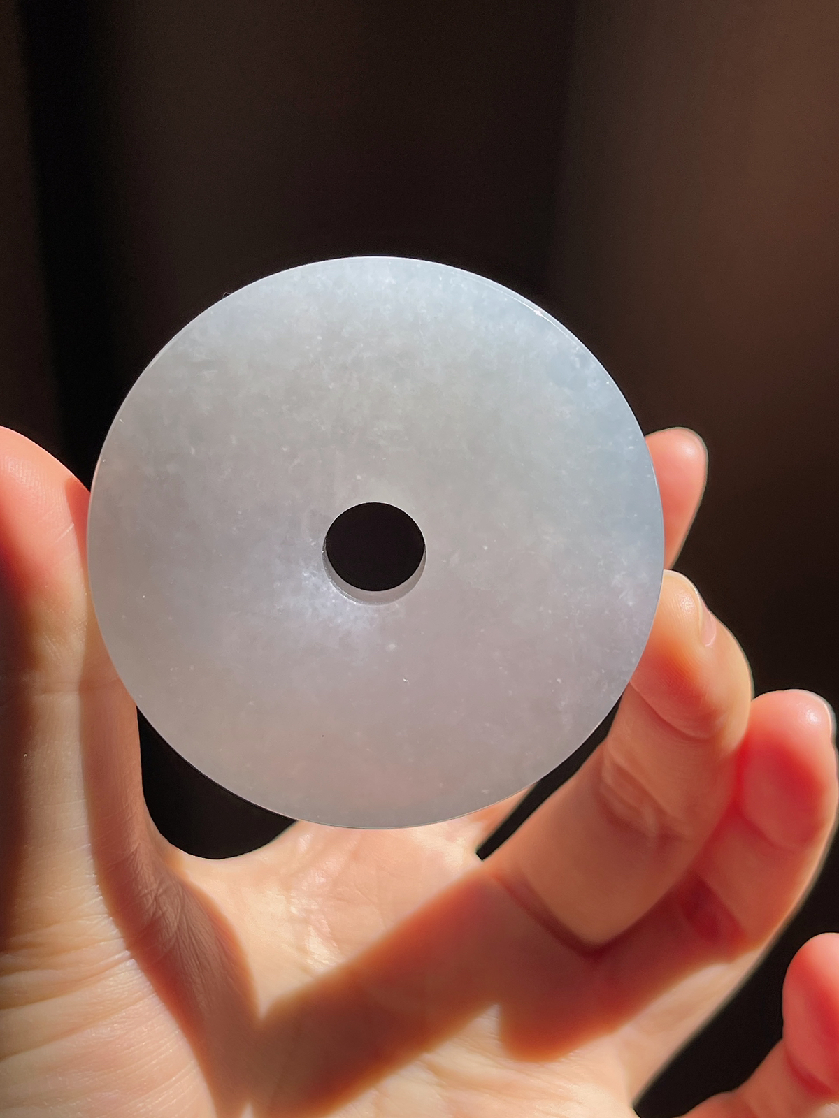 翡翠冰糯种白色大平安扣