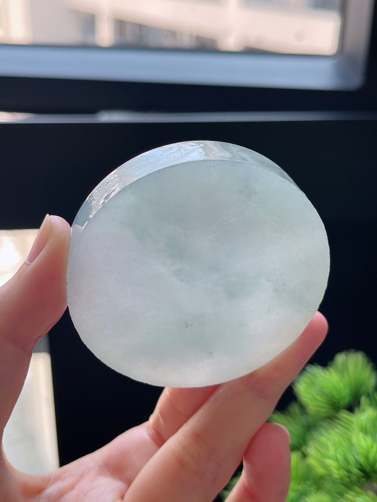 翡翠冰糯飘花镯心